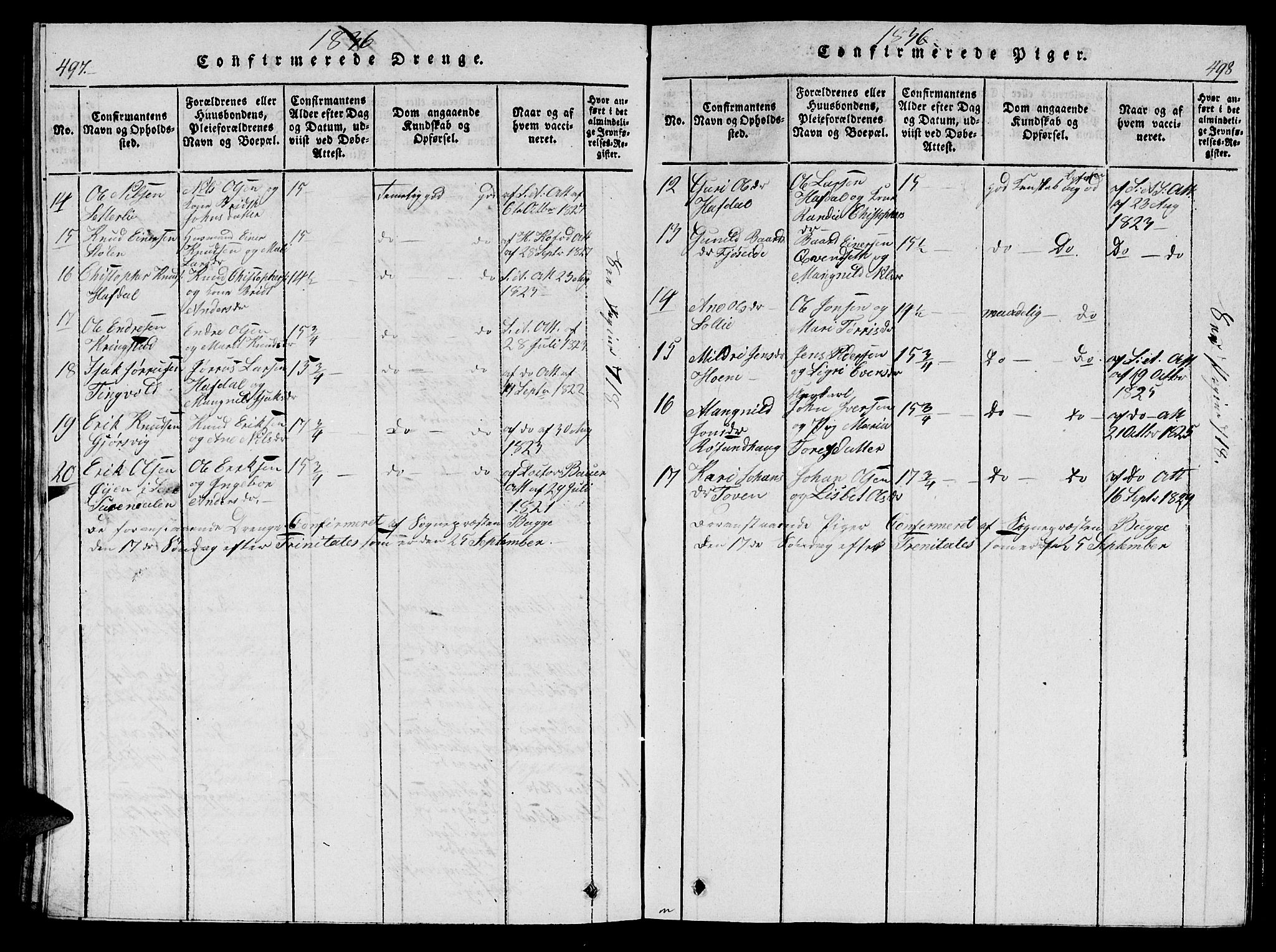 Ministerialprotokoller, klokkerbøker og fødselsregistre - Møre og Romsdal, AV/SAT-A-1454/586/L0990: Parish register (copy) no. 586C01, 1819-1837, p. 497-498