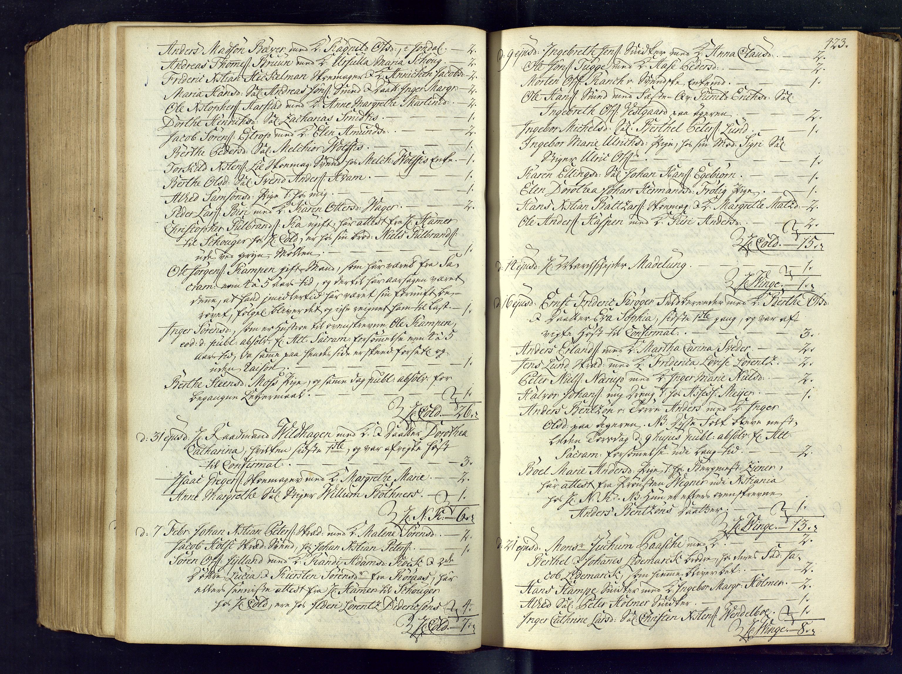 Kongsberg kirkebøker, SAKO/A-22/M/Ma/L0005: Communicants register no. 5, 1755-1761, p. 423