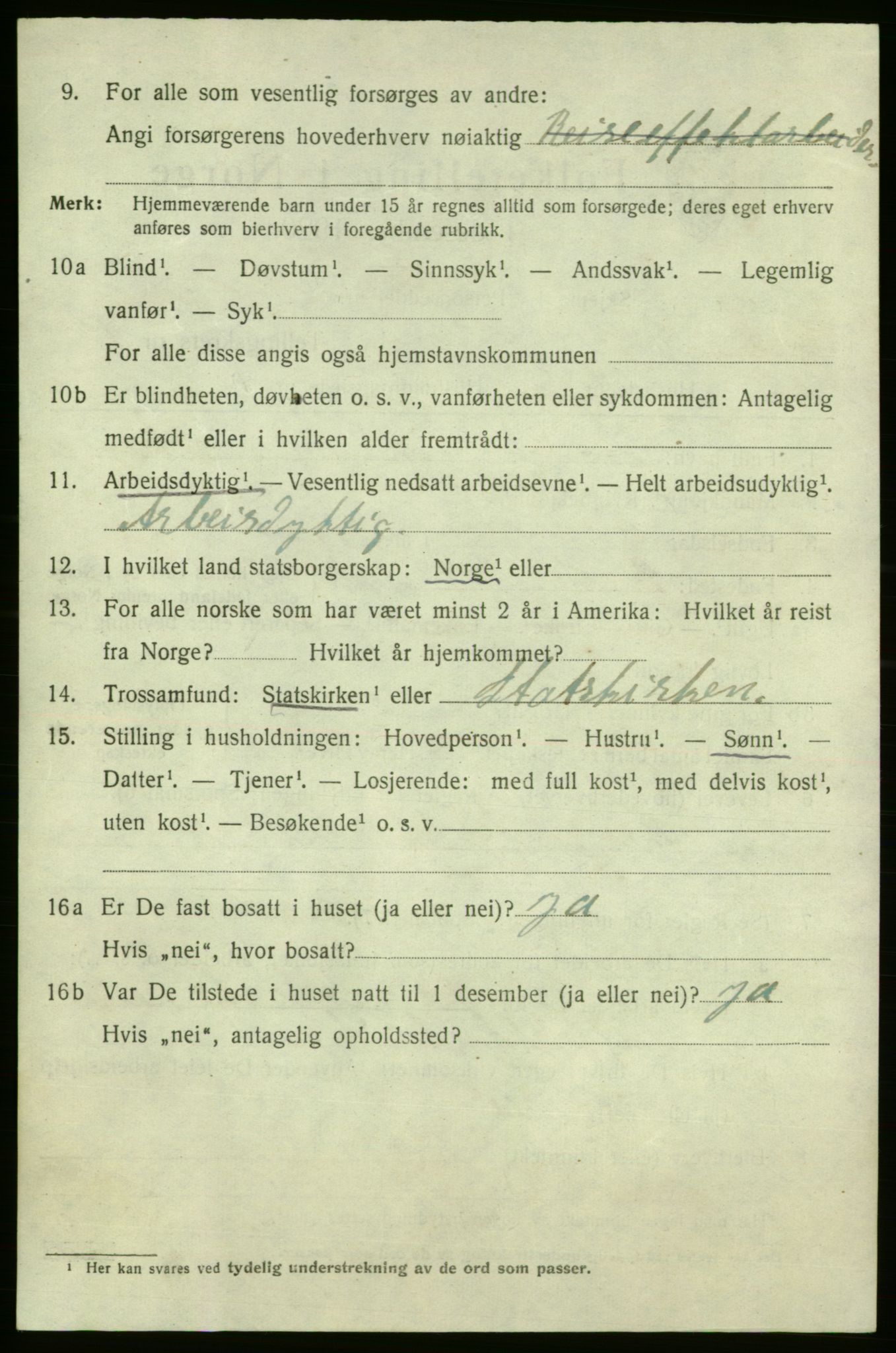 SAO, 1920 census for Fredrikshald, 1920, p. 19884