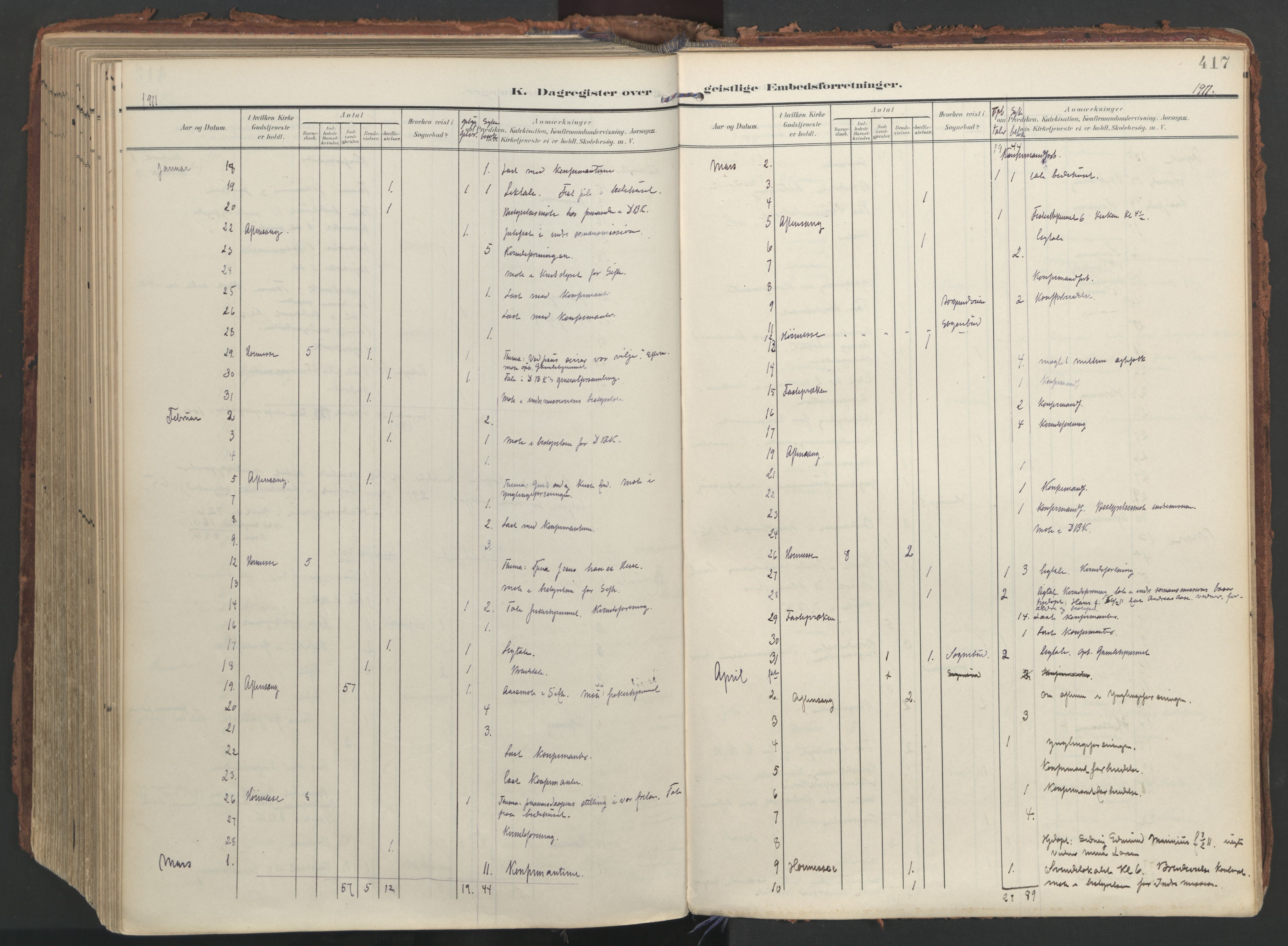 Ministerialprotokoller, klokkerbøker og fødselsregistre - Møre og Romsdal, SAT/A-1454/529/L0459: Parish register (official) no. 529A09, 1904-1917, p. 417