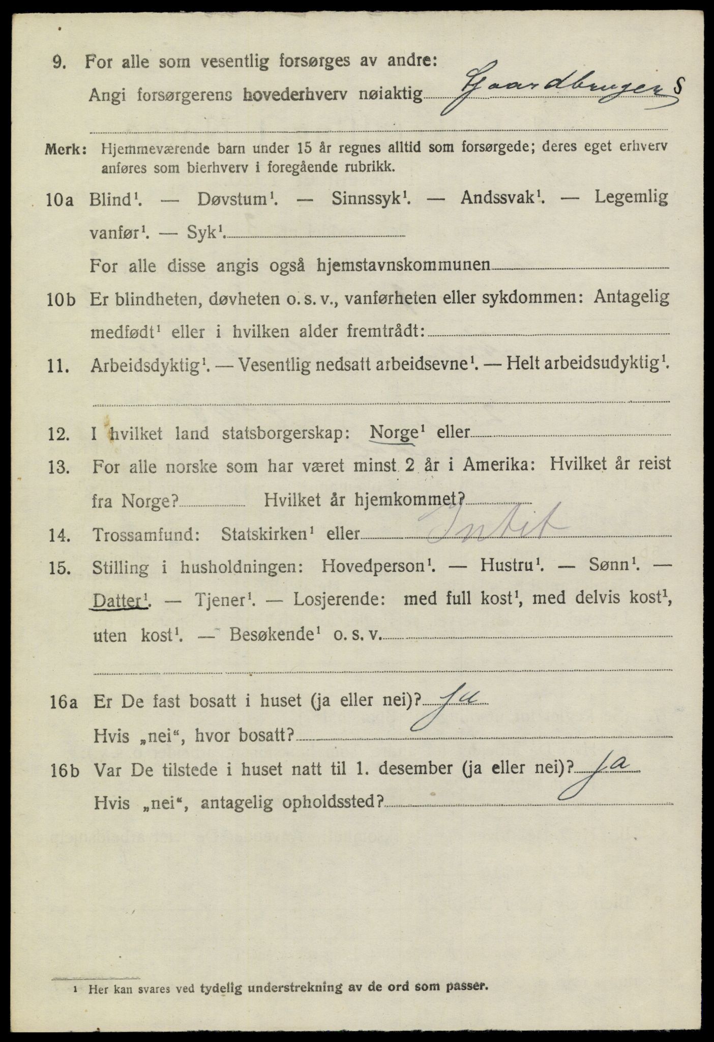 SAKO, 1920 census for Sannidal, 1920, p. 1648