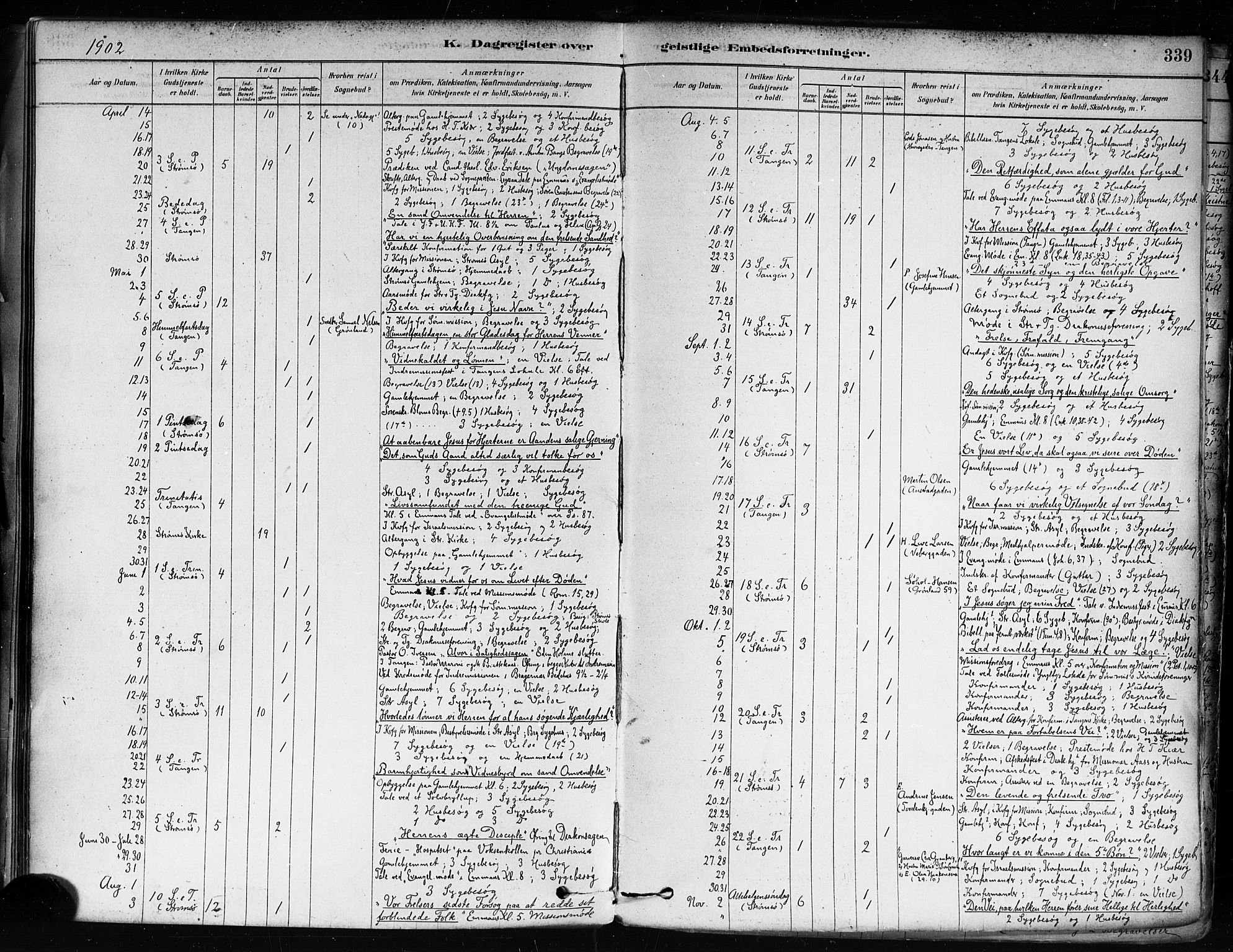 Strømsø kirkebøker, AV/SAKO-A-246/F/Fa/L0022: Parish register (official) no. I 22, 1879-1899, p. 339