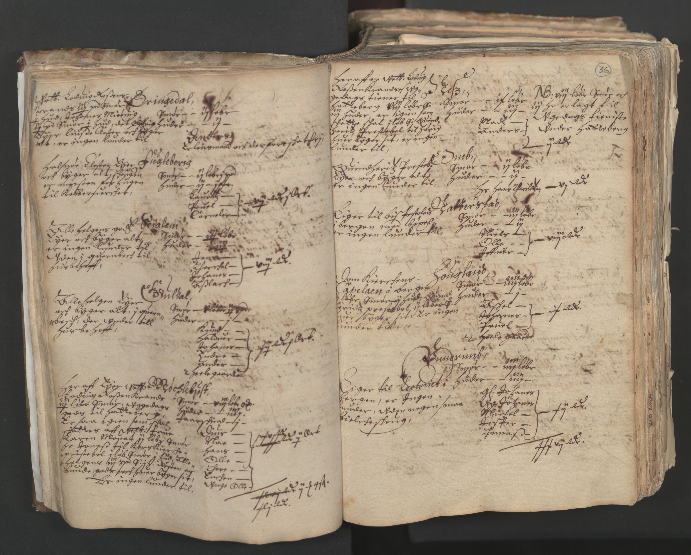 Rentekammeret inntil 1814, Realistisk ordnet avdeling, AV/RA-EA-4070/L/L0024/0001: Bergen lagdømme: / [A]: Alminnelig jordebok og skattemanntall (6 dalers kontribusjonsskatt). Sunnhordland, Hardanger, Nordhordland, Voss, Indre Sogn, Ytre Sogn, Sunnfjord, Nordfjord og Sunnmøre fogderi., 1661, p. 35b-36a