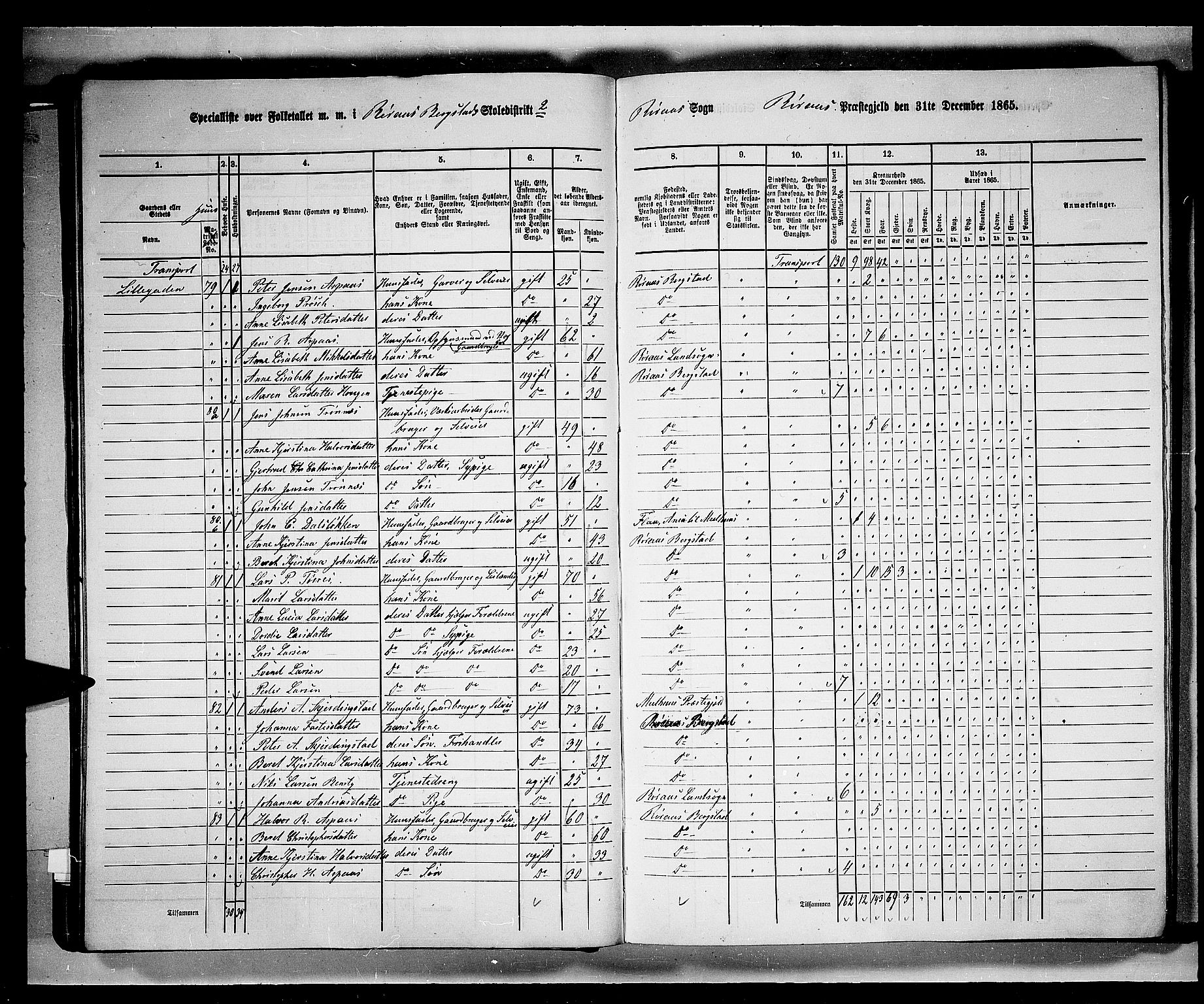 RA, 1865 census for Røros, 1865, p. 37