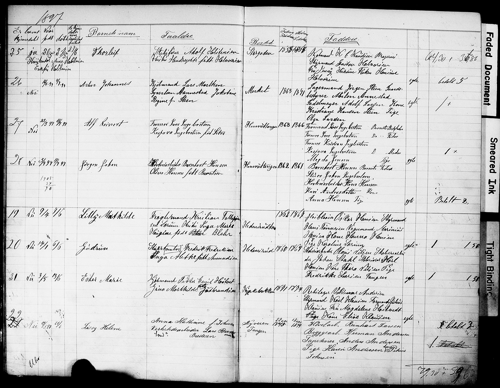 Strømsø kirkebøker, SAKO/A-246/Y/Yb/L0001: Parish register draft no. II 1, 1896-1904