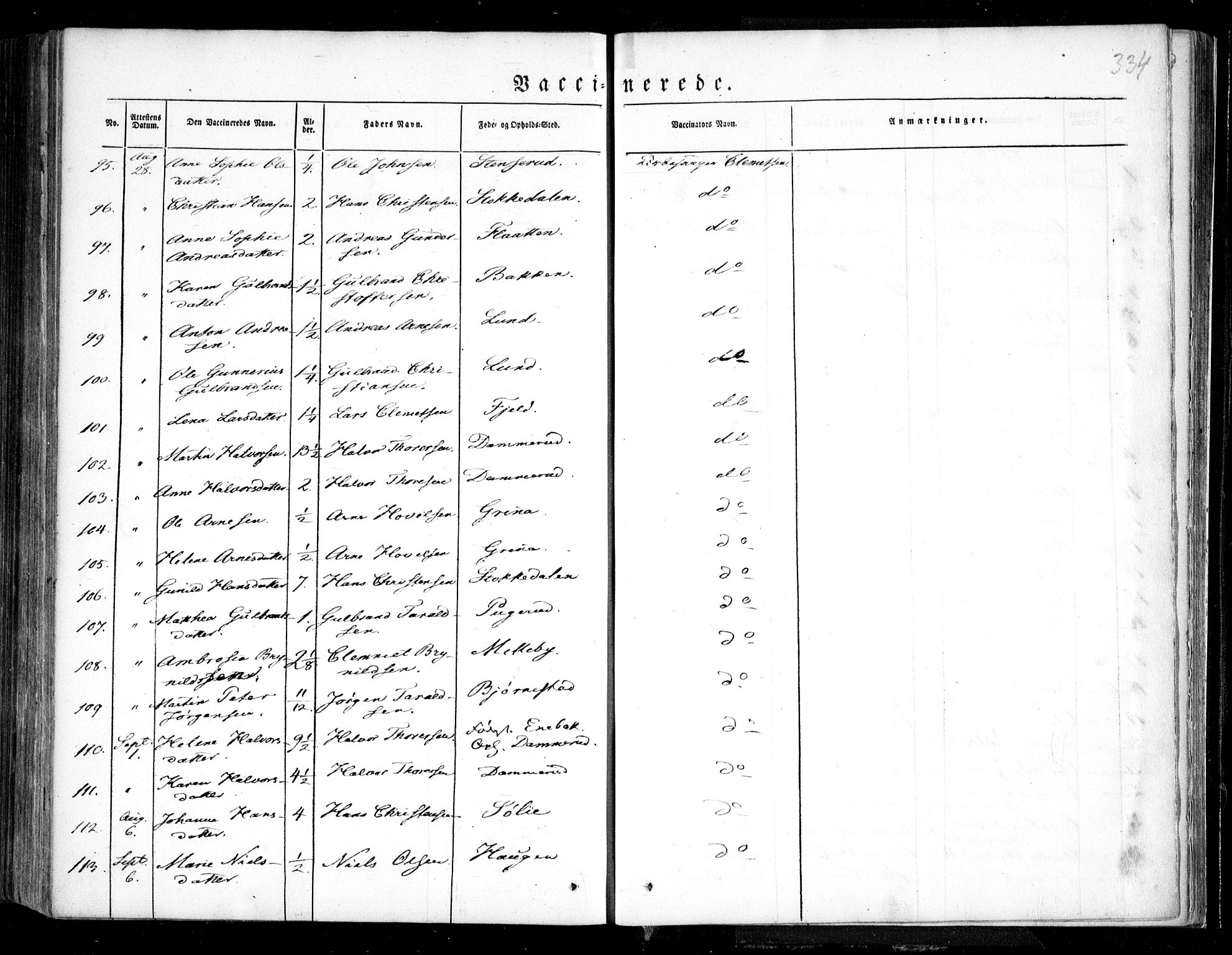 Trøgstad prestekontor Kirkebøker, AV/SAO-A-10925/F/Fa/L0007: Parish register (official) no. I 7, 1845-1854, p. 334