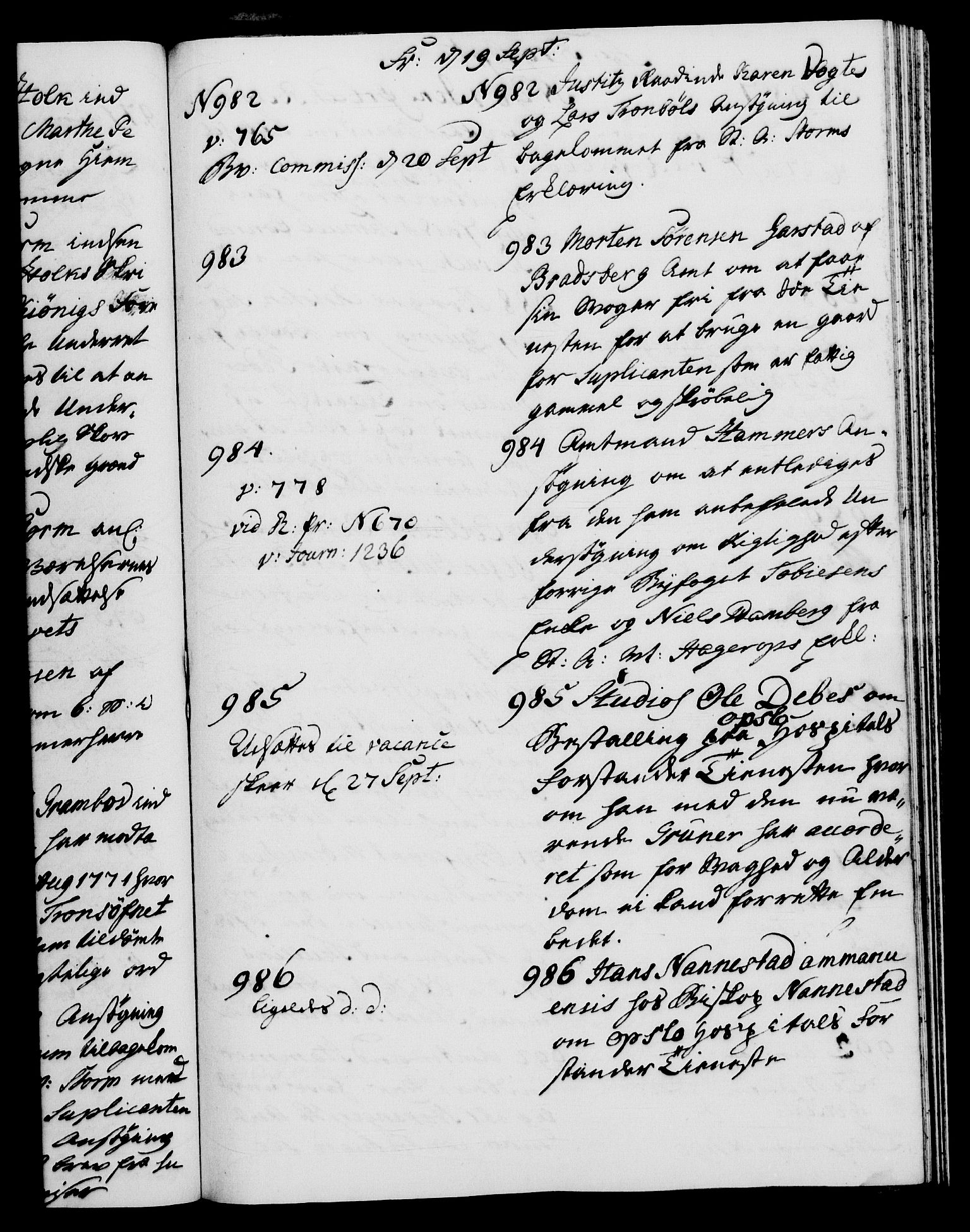 Danske Kanselli 1572-1799, RA/EA-3023/I/Ia/L0001: 3. departements journal, 1771