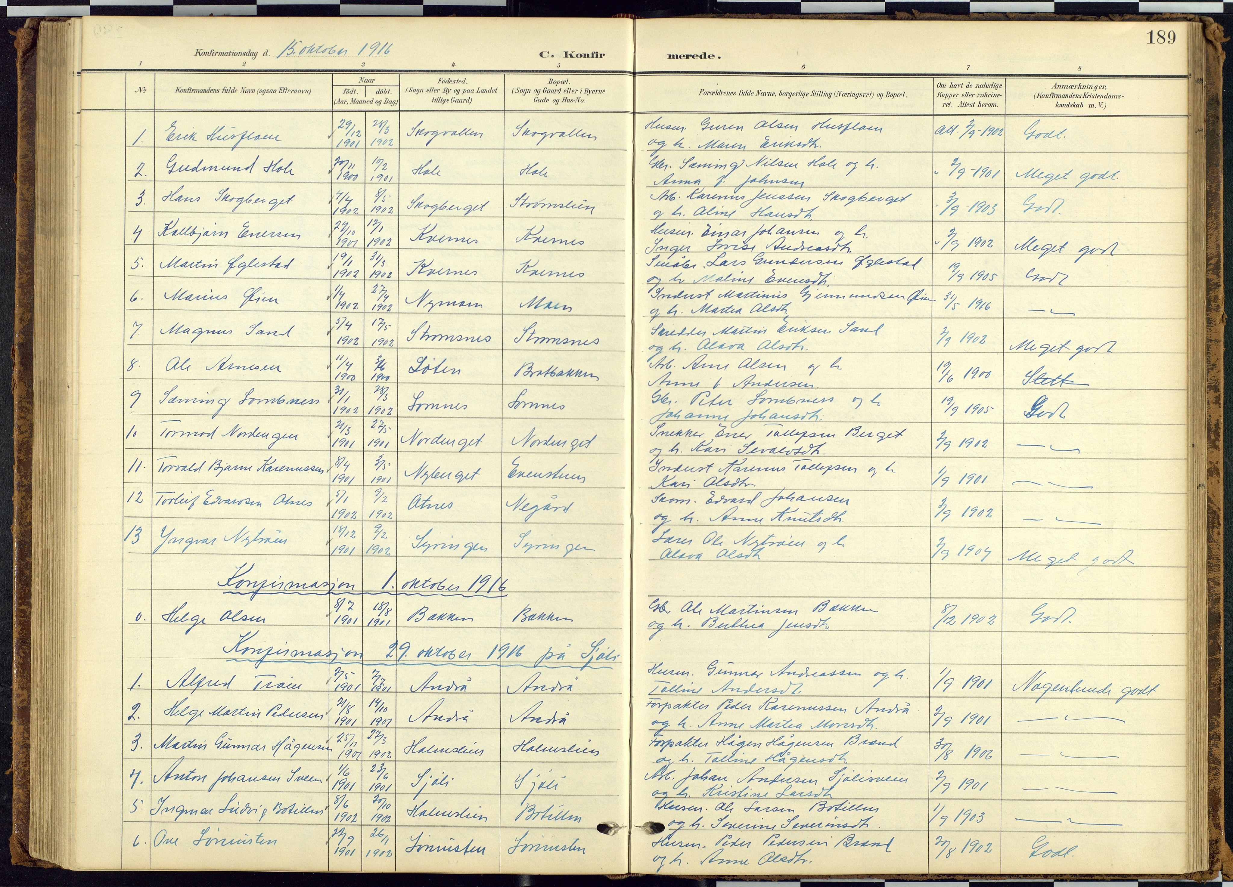 Rendalen prestekontor, SAH/PREST-054/H/Ha/Hab/L0010: Parish register (copy) no. 10, 1903-1940, p. 189