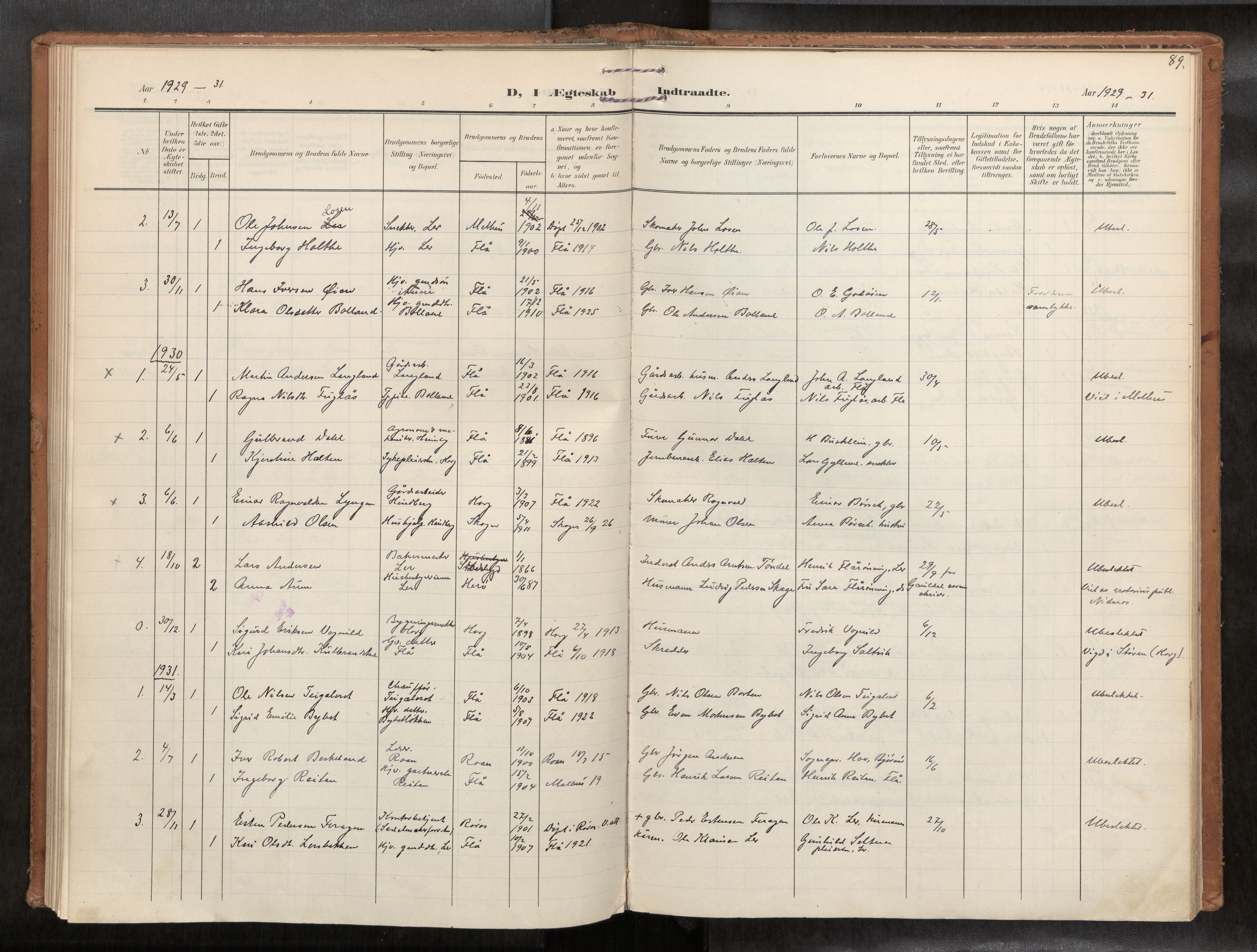 Ministerialprotokoller, klokkerbøker og fødselsregistre - Sør-Trøndelag, SAT/A-1456/693/L1119b: Parish register (official) no. 693A02, 1906-1936, p. 89