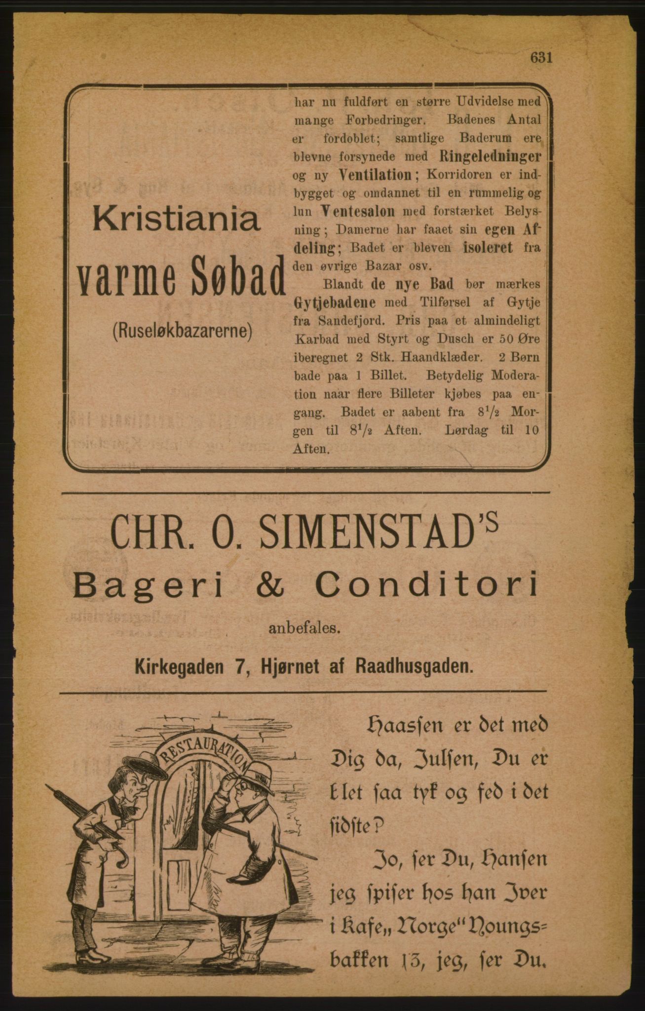 Kristiania/Oslo adressebok, PUBL/-, 1886, p. 631