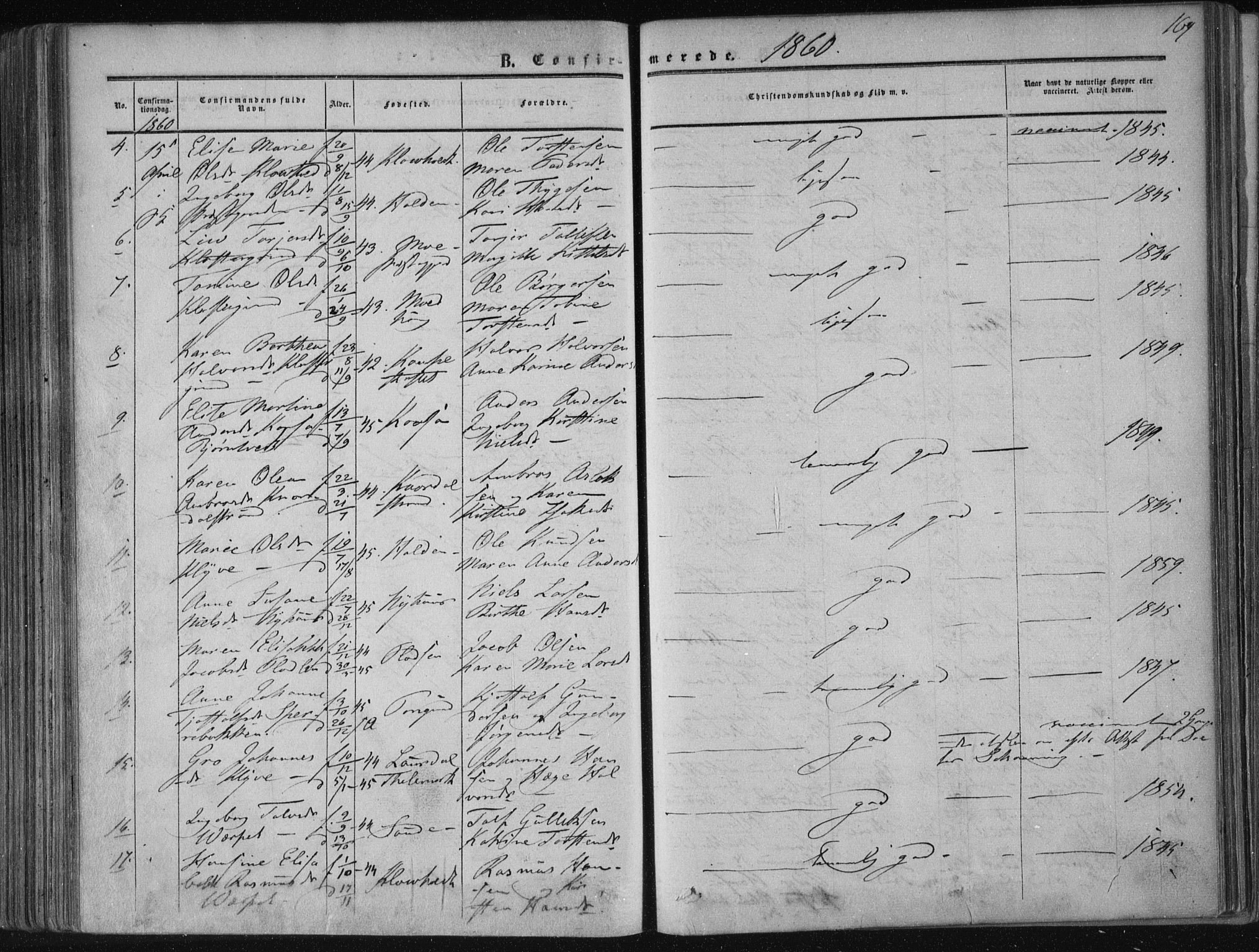 Solum kirkebøker, SAKO/A-306/F/Fa/L0007: Parish register (official) no. I 7, 1856-1864, p. 169
