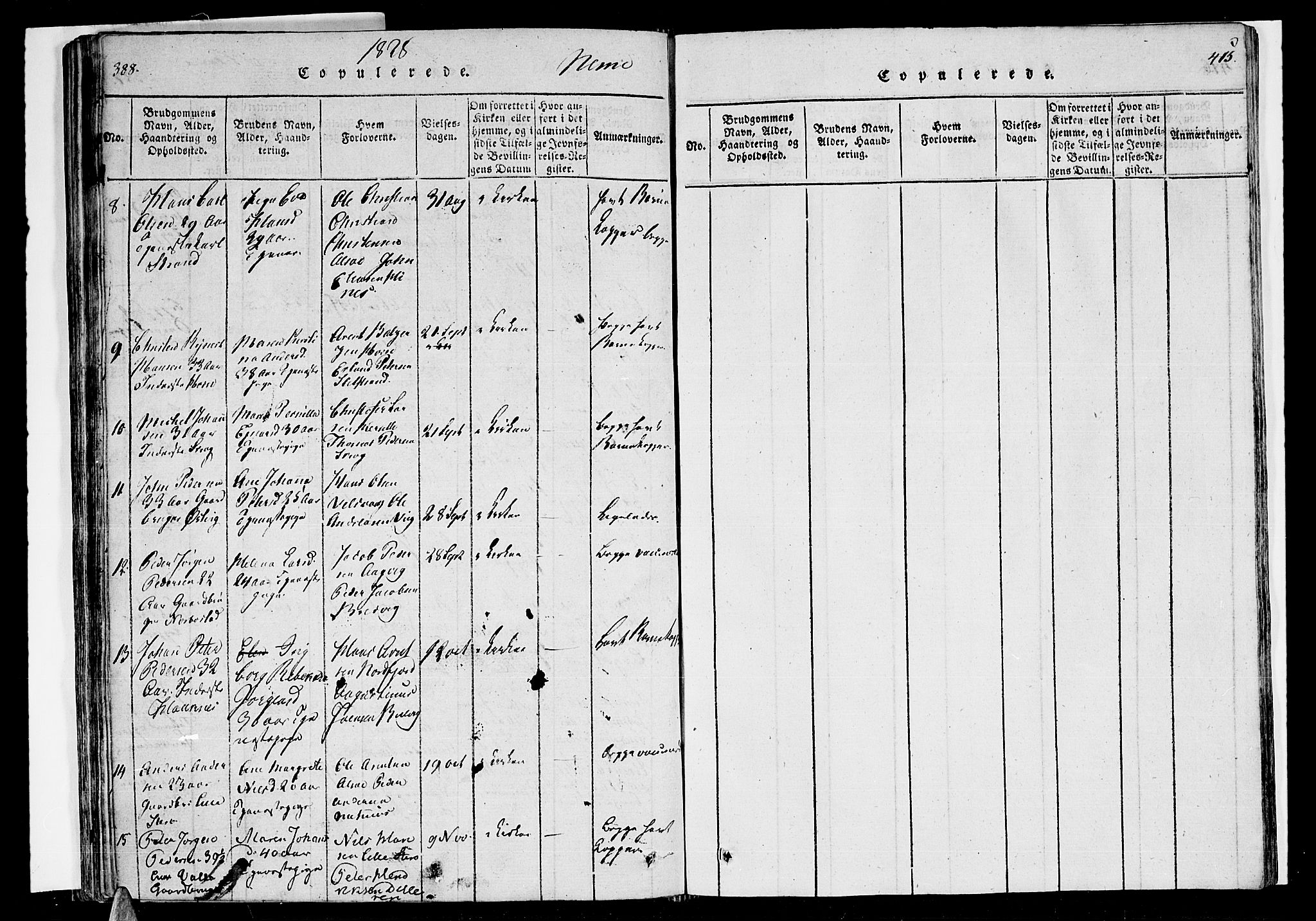 Ministerialprotokoller, klokkerbøker og fødselsregistre - Nordland, AV/SAT-A-1459/838/L0546: Parish register (official) no. 838A05 /1, 1820-1828, p. 388-389