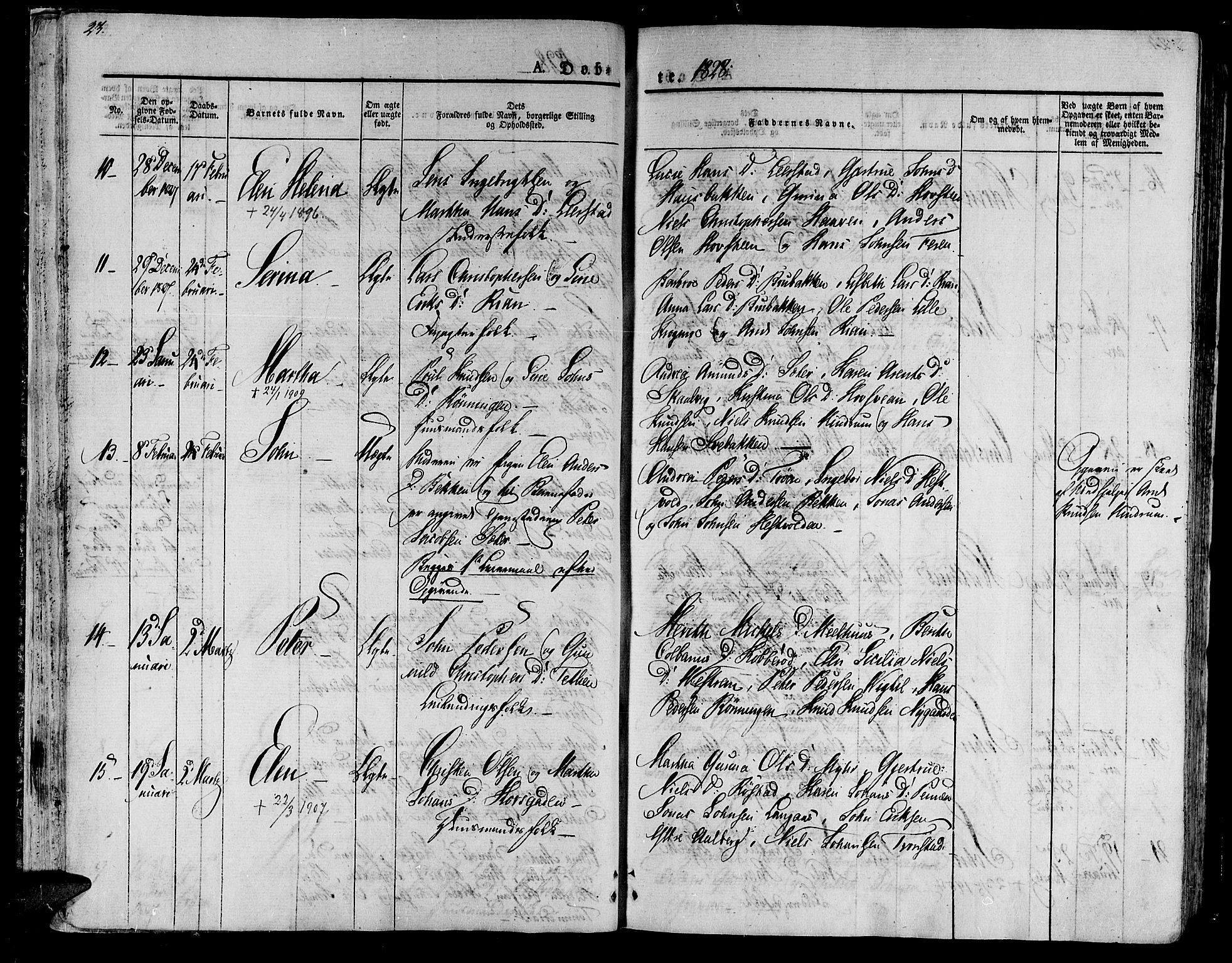 Ministerialprotokoller, klokkerbøker og fødselsregistre - Nord-Trøndelag, AV/SAT-A-1458/701/L0006: Parish register (official) no. 701A06, 1825-1841, p. 23