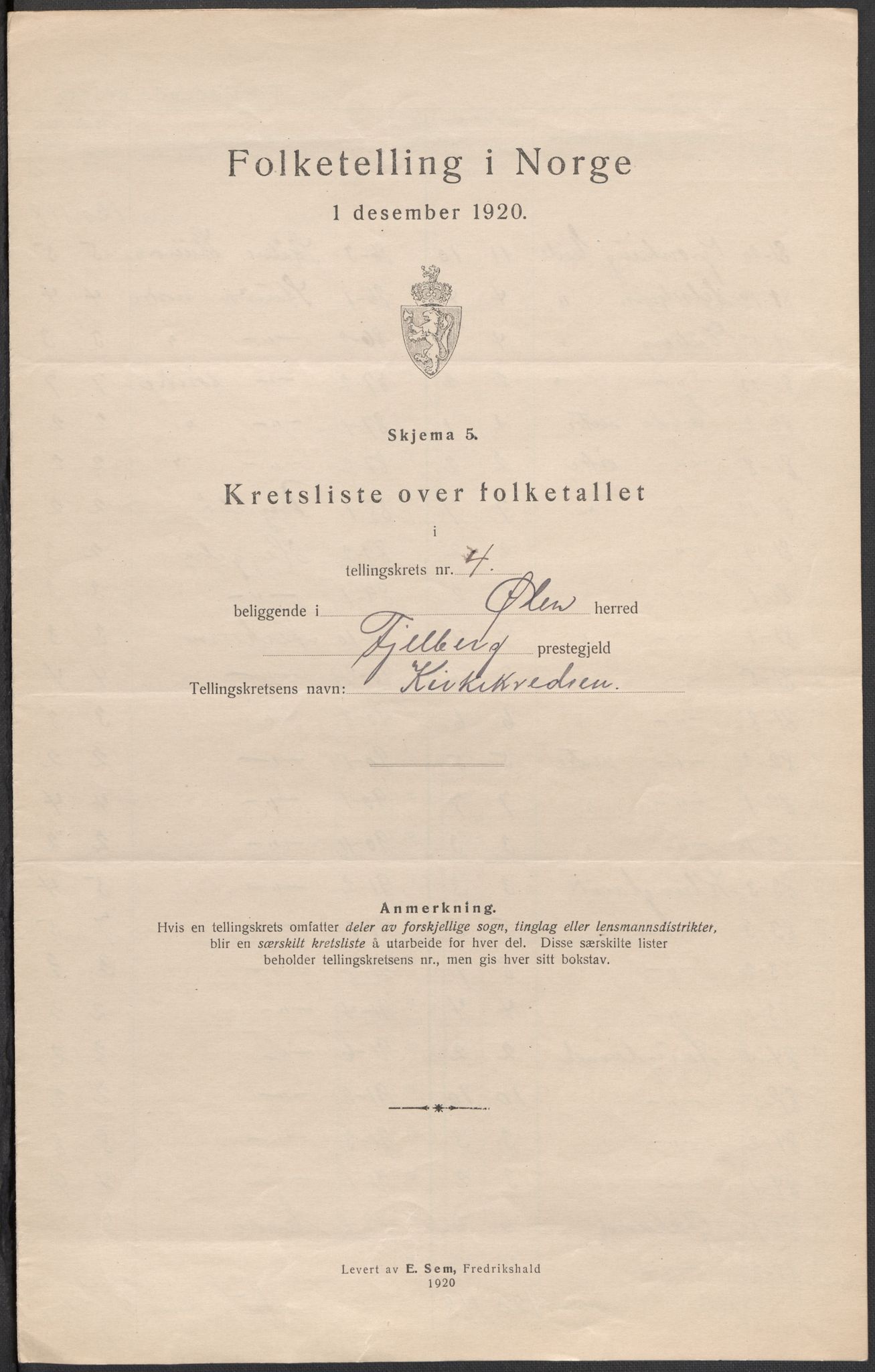 SAB, 1920 census for Ølen, 1920, p. 15