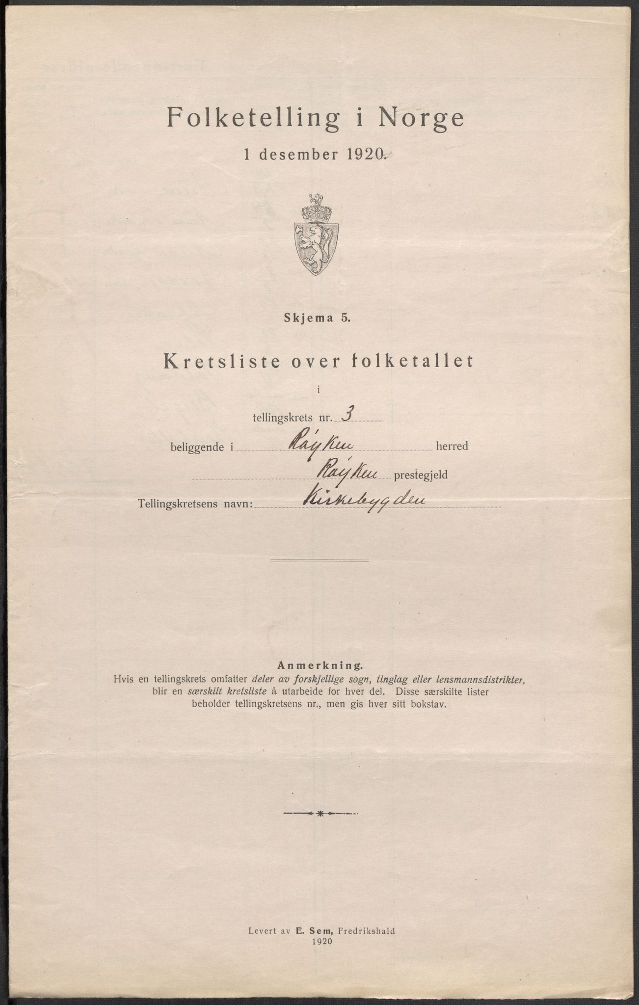 SAKO, 1920 census for Røyken, 1920, p. 17