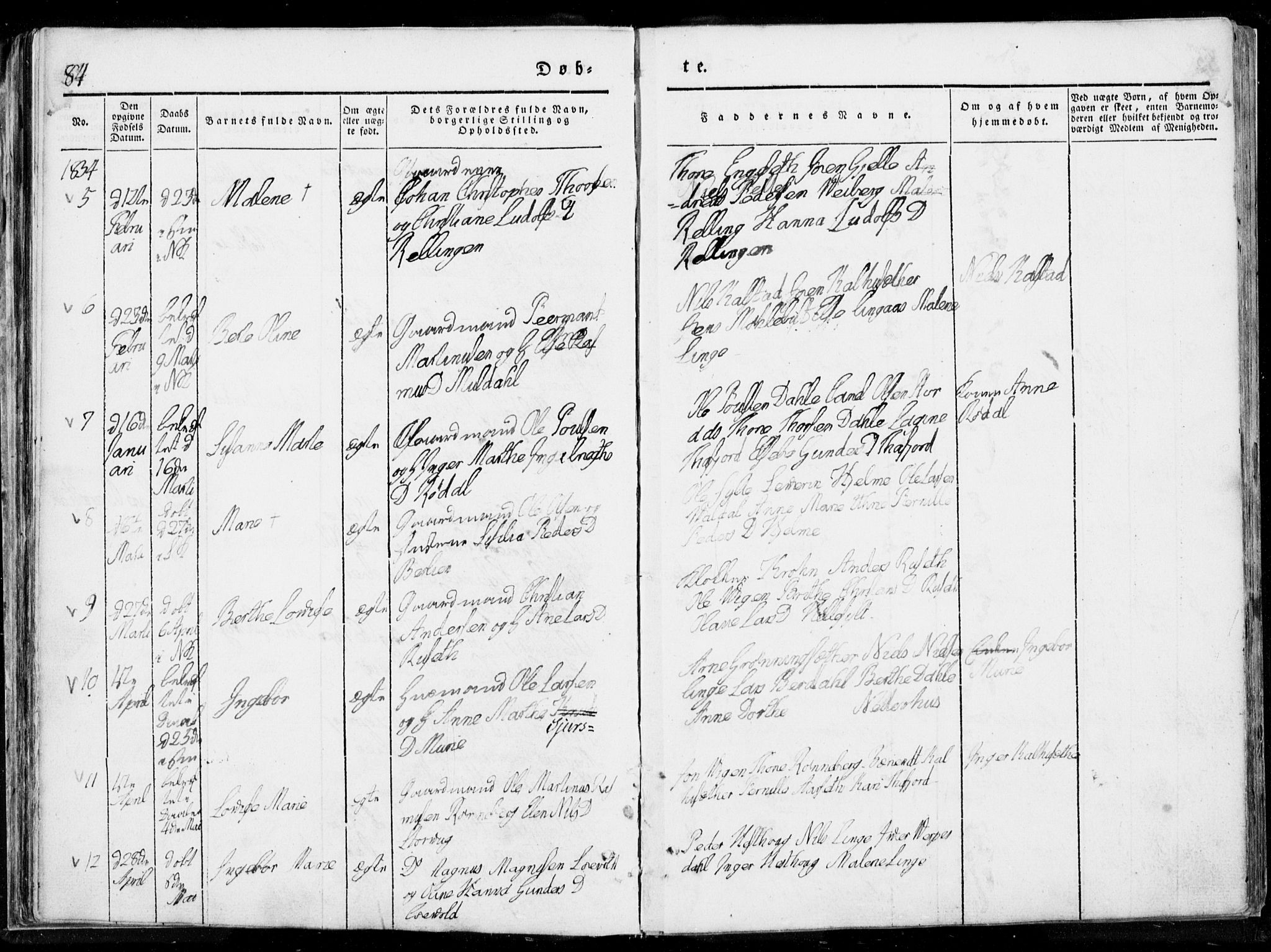 Ministerialprotokoller, klokkerbøker og fødselsregistre - Møre og Romsdal, SAT/A-1454/519/L0247: Parish register (official) no. 519A06, 1827-1846, p. 84