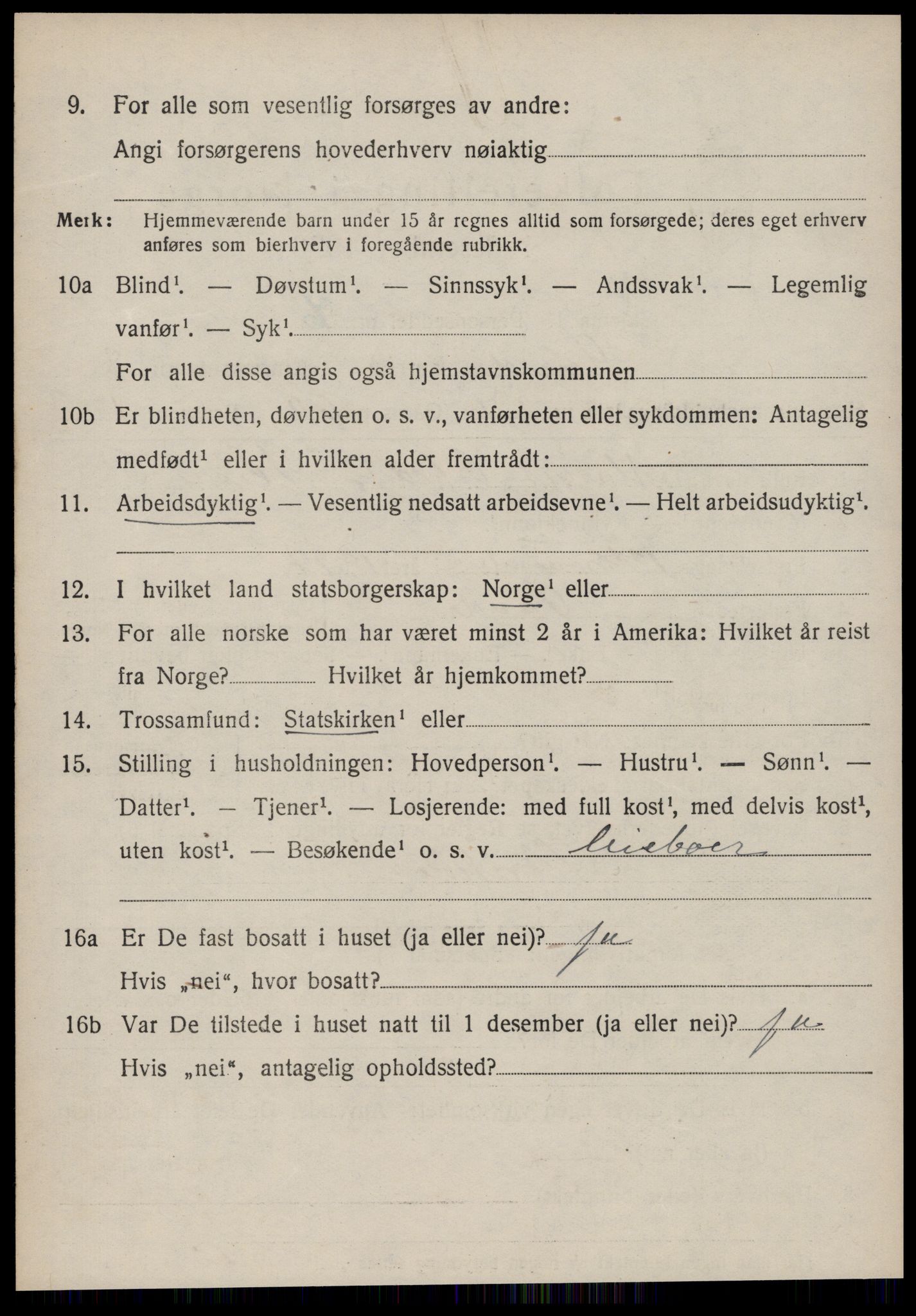 SAT, 1920 census for Sande (MR), 1920, p. 5093