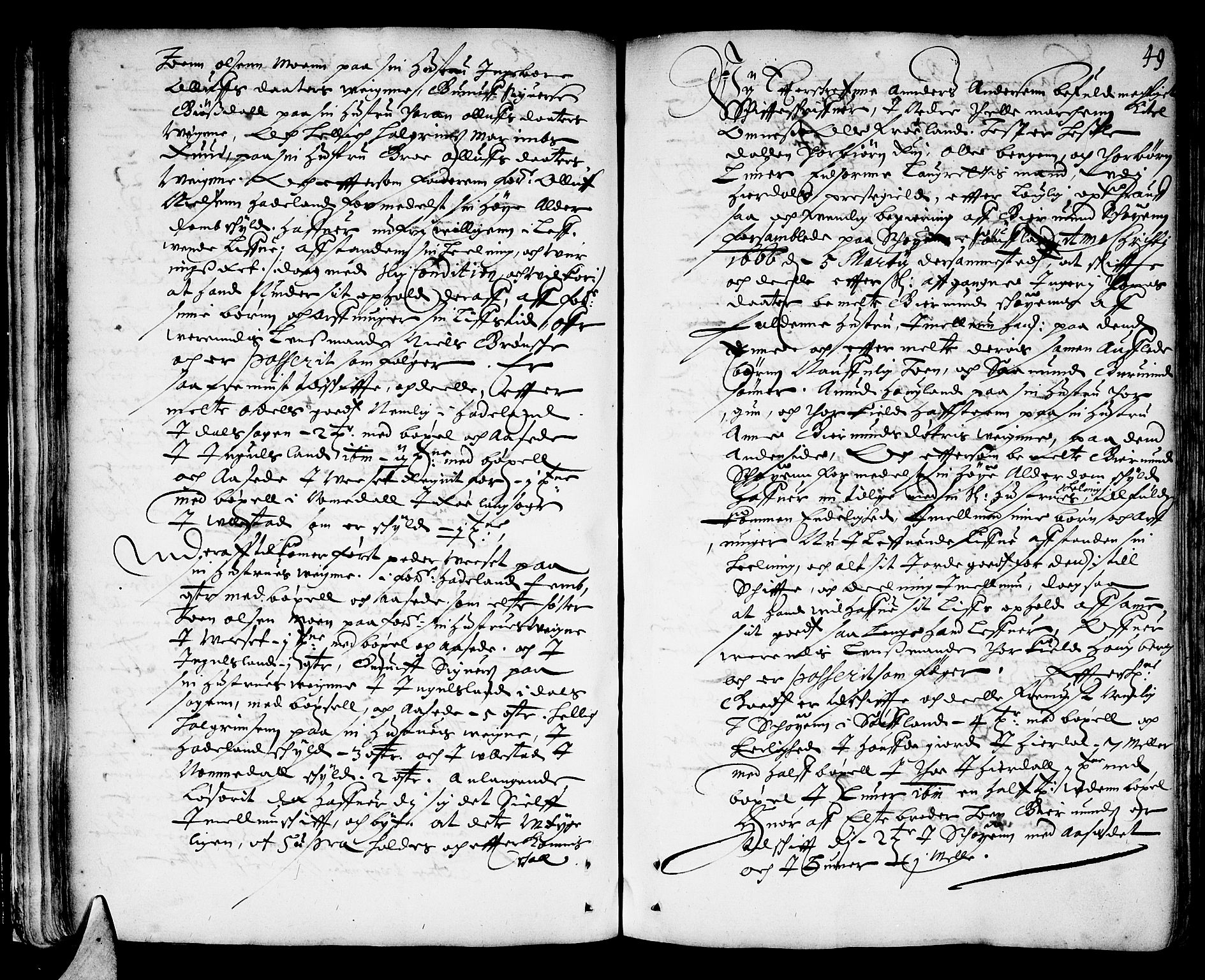 Bamble sorenskriveri, SAKO/A-214/H/Hb/Hba/Hbaa/L0001: Skifteprotokoll, 1665-1686, p. 48b-49a