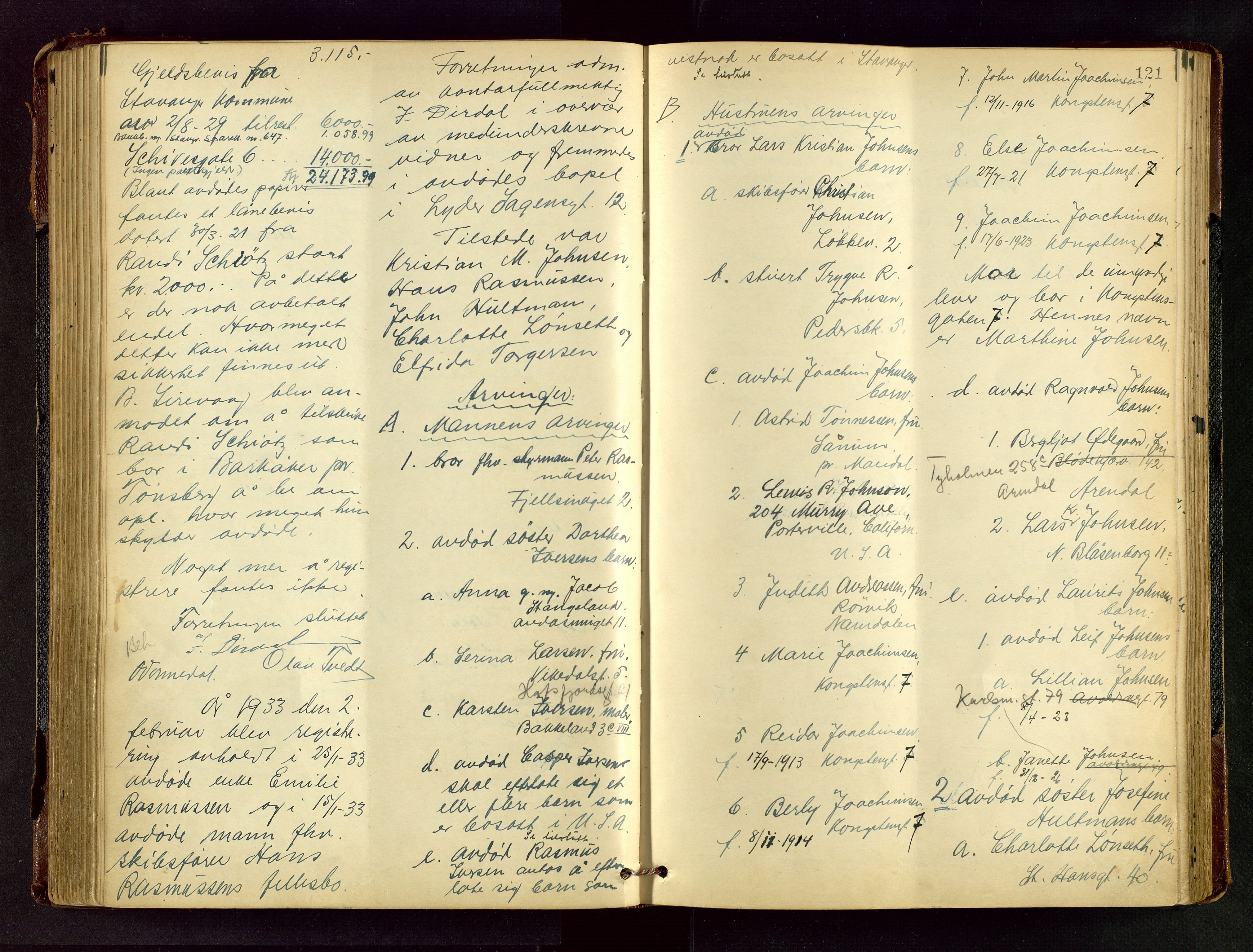 Stavanger skifteforvalter, AV/SAST-A-101412/001/5/53/533BA/L0005: Registreringsprotokoll, 1930-1935, p. 120b-121a