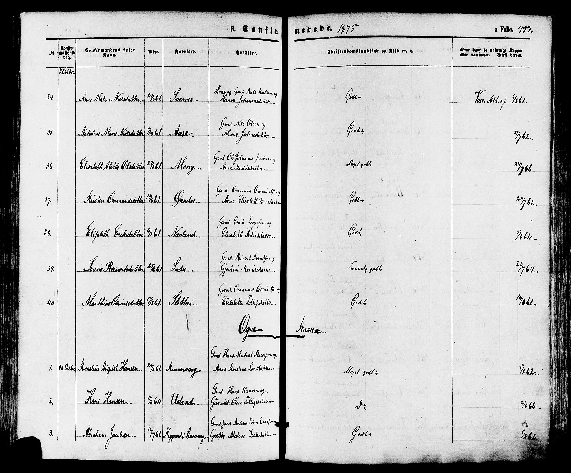 Eigersund sokneprestkontor, AV/SAST-A-101807/S08/L0014: Parish register (official) no. A 13, 1866-1878, p. 373