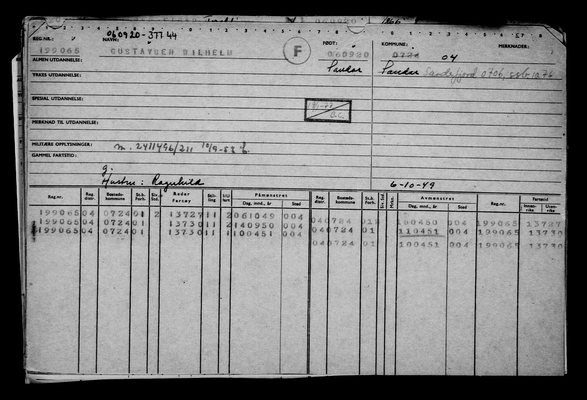 Direktoratet for sjømenn, AV/RA-S-3545/G/Gb/L0185: Hovedkort, 1920, p. 126