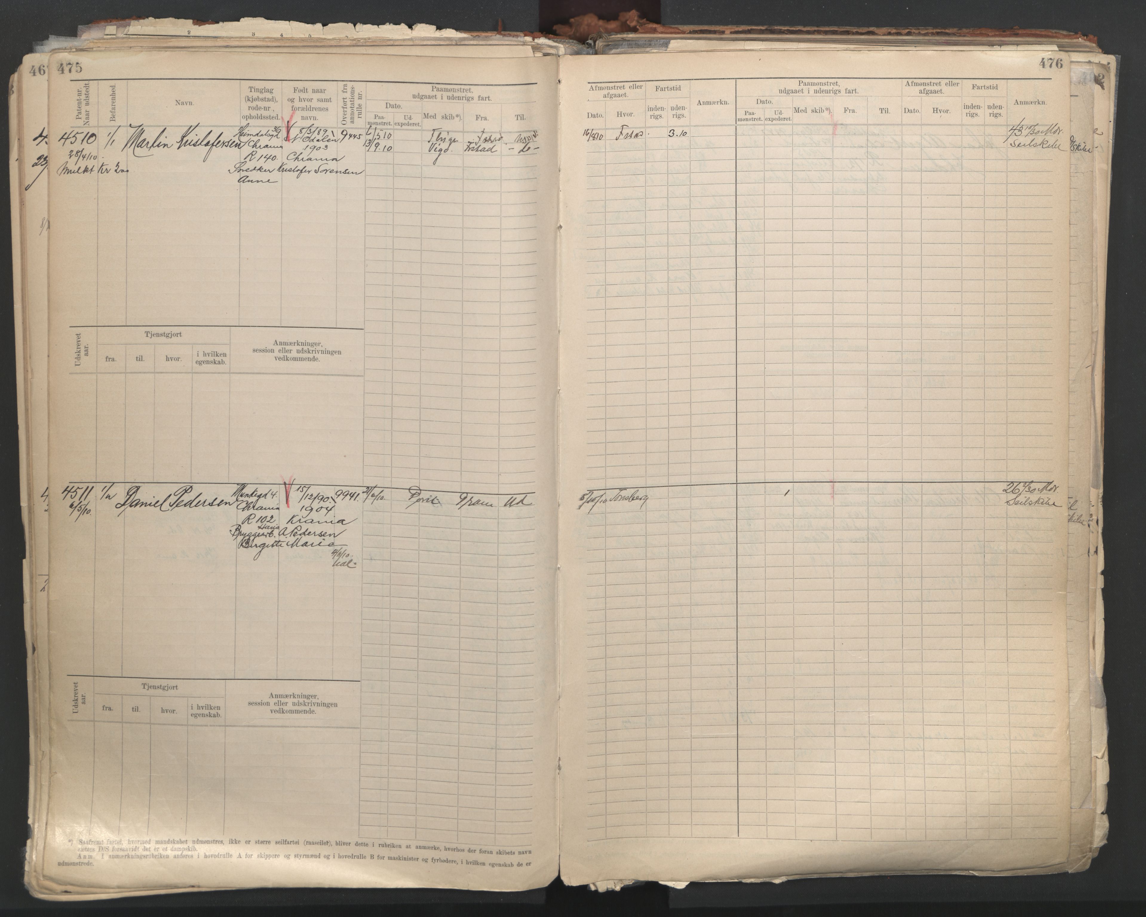 Oslo sjømannskontor, AV/SAO-A-10595/F/Fc/L0004: Hovedrulle, 1904, p. 475-476