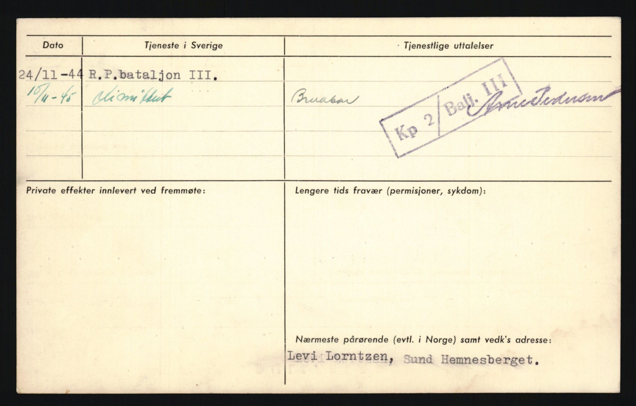 Forsvaret, Sør-Hålogaland landforsvar, AV/RA-RAFA-2552/P/Pa/L0302: Personellmapper for slettet personell, yrkesbefal og vernepliktig befal, født 1913-1916, 1932-1976, p. 20