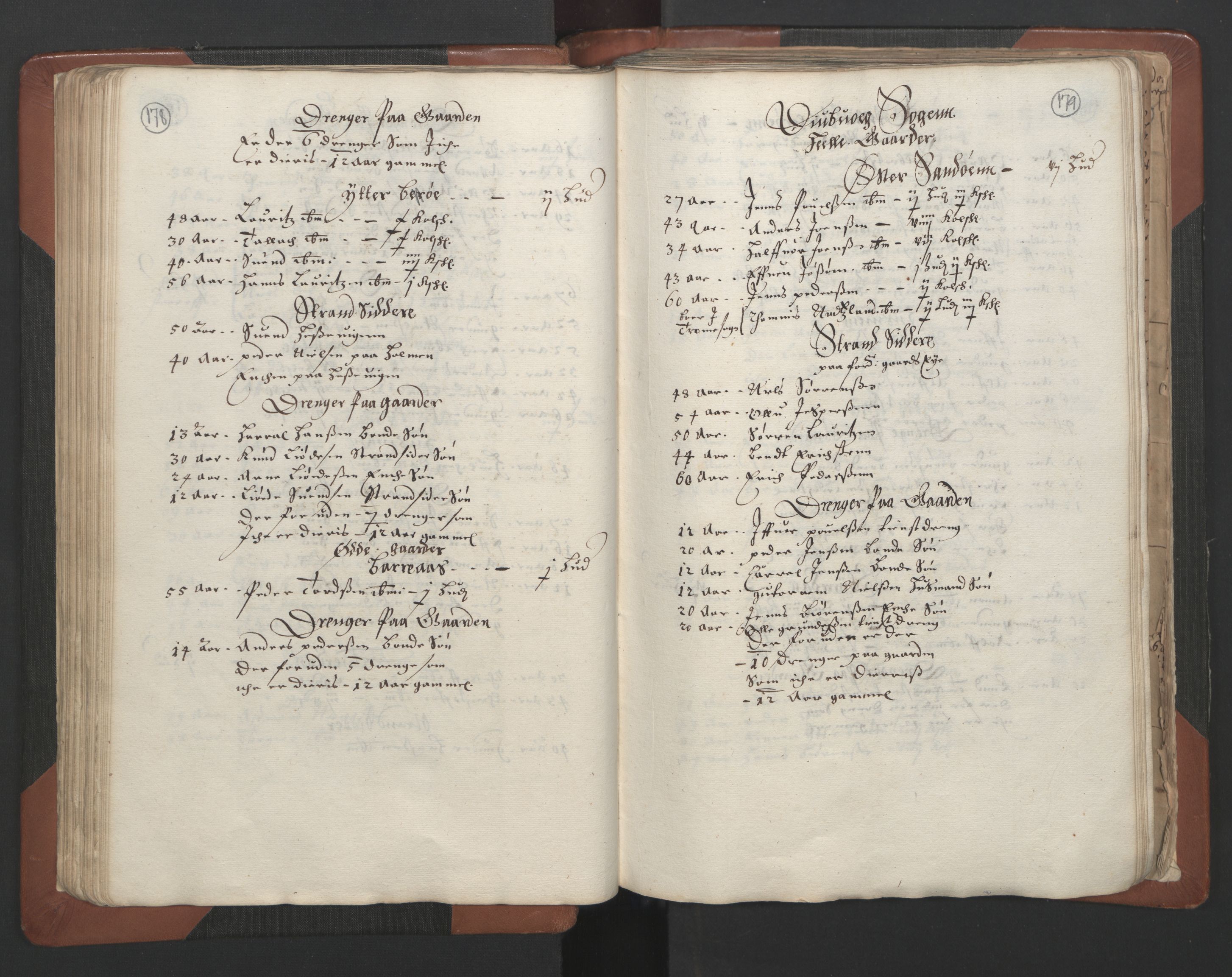 RA, Bailiff's Census 1664-1666, no. 7: Nedenes fogderi, 1664-1666, p. 178-179