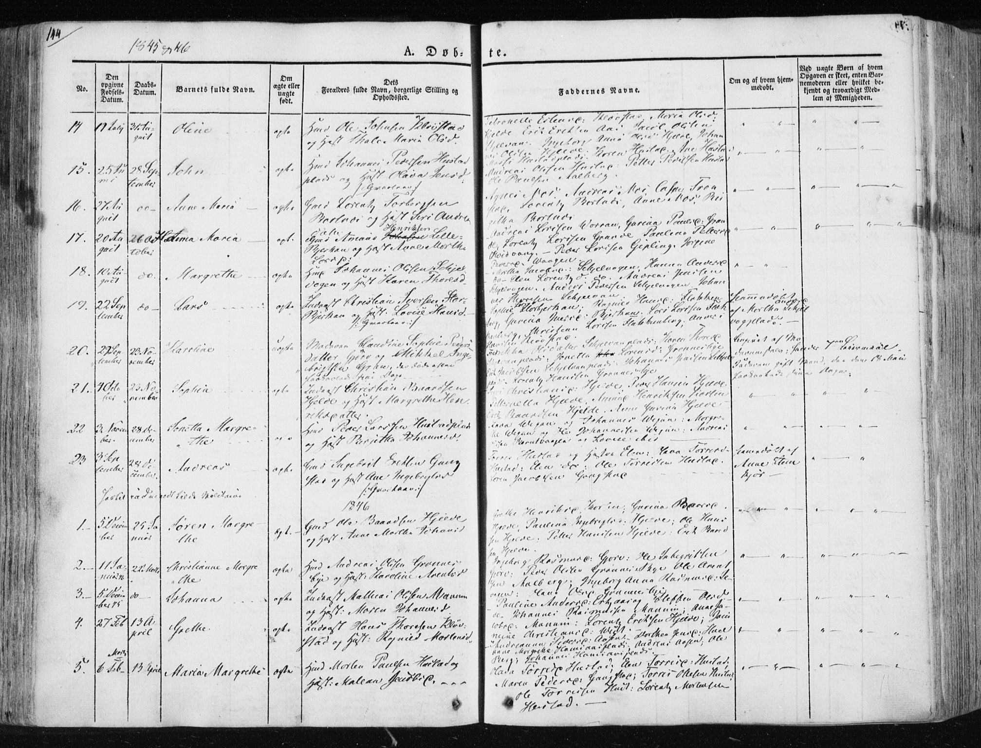 Ministerialprotokoller, klokkerbøker og fødselsregistre - Nord-Trøndelag, SAT/A-1458/730/L0280: Parish register (official) no. 730A07 /3, 1840-1854, p. 144