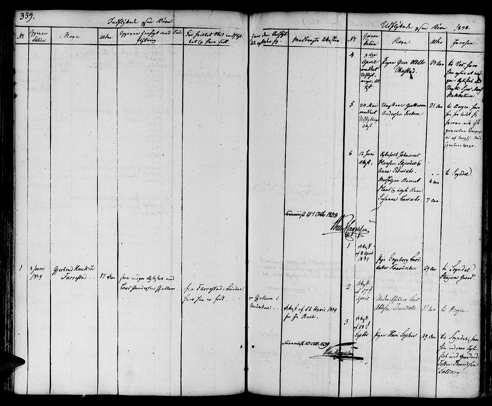 Aurland sokneprestembete, SAB/A-99937/H/Ha/Haa/L0006: Parish register (official) no. A 6, 1821-1859, p. 359