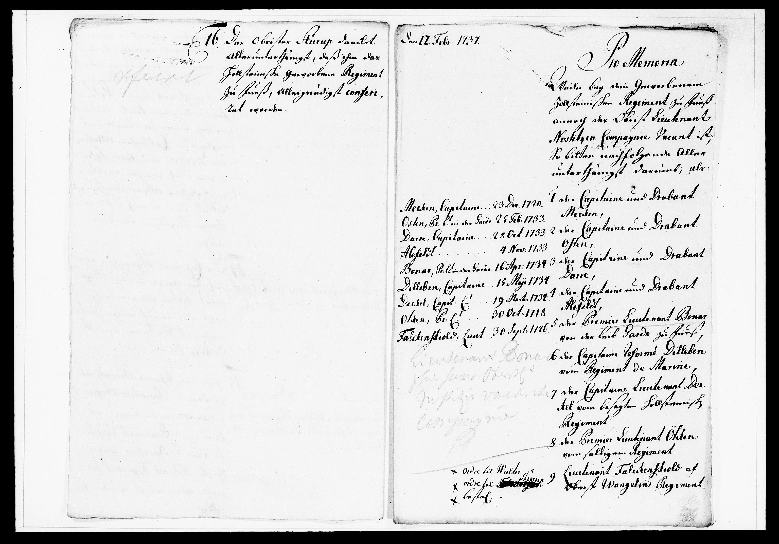 Krigskollegiet, Krigskancelliet, DRA/A-0006/-/1138-1142: Refererede sager, 1737, p. 50