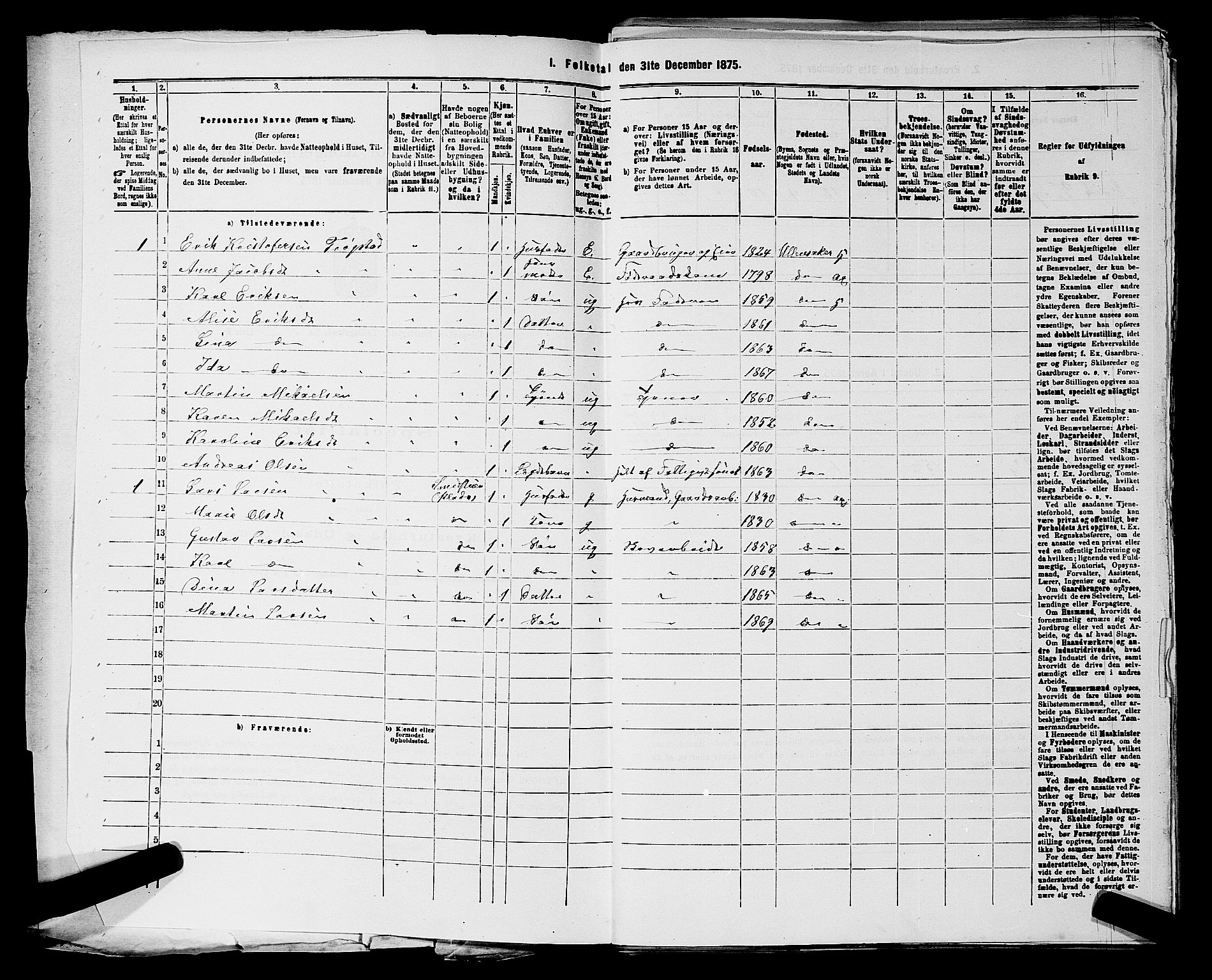 RA, 1875 census for 0235P Ullensaker, 1875, p. 52