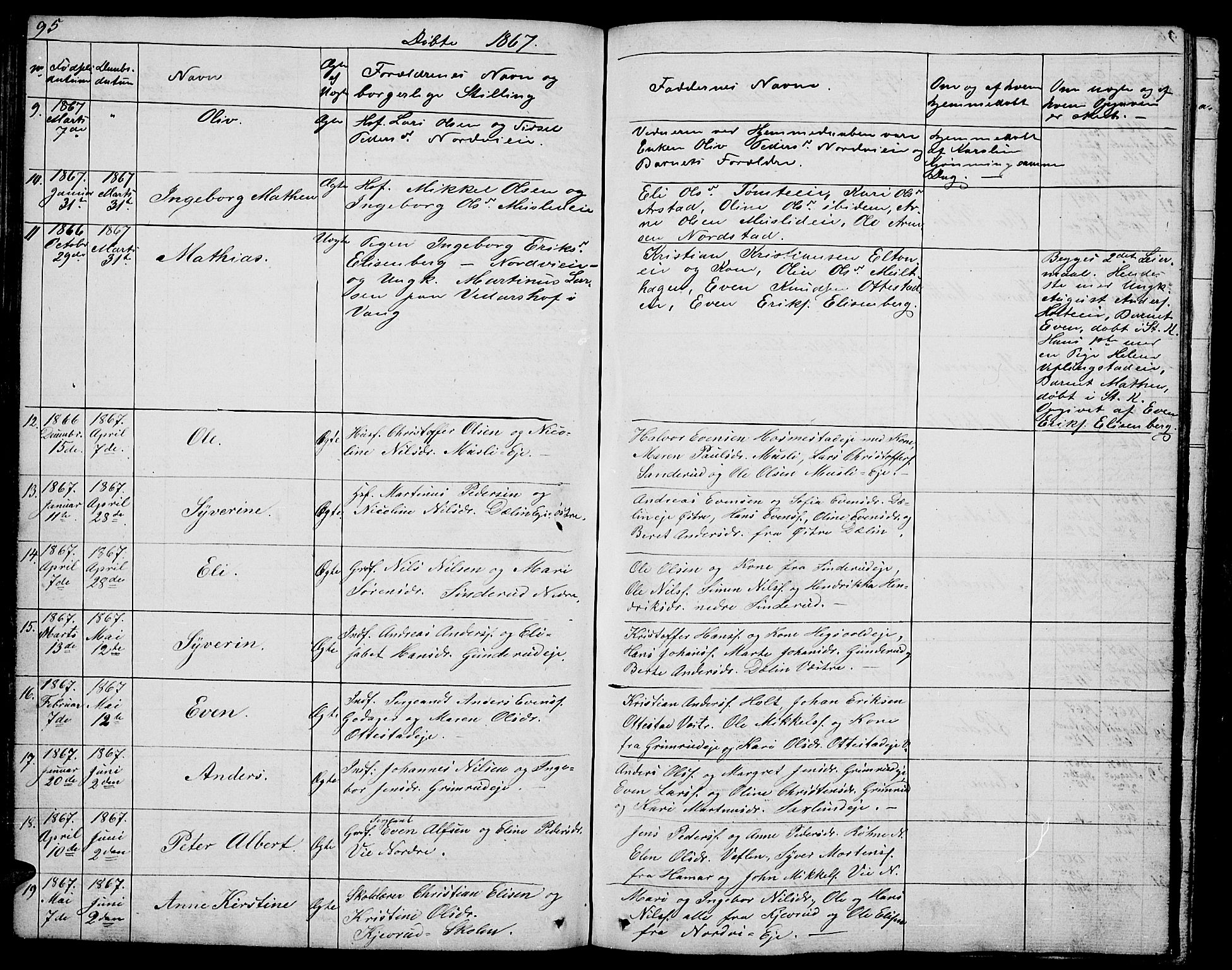 Stange prestekontor, AV/SAH-PREST-002/L/L0002: Parish register (copy) no. 2, 1838-1879, p. 95