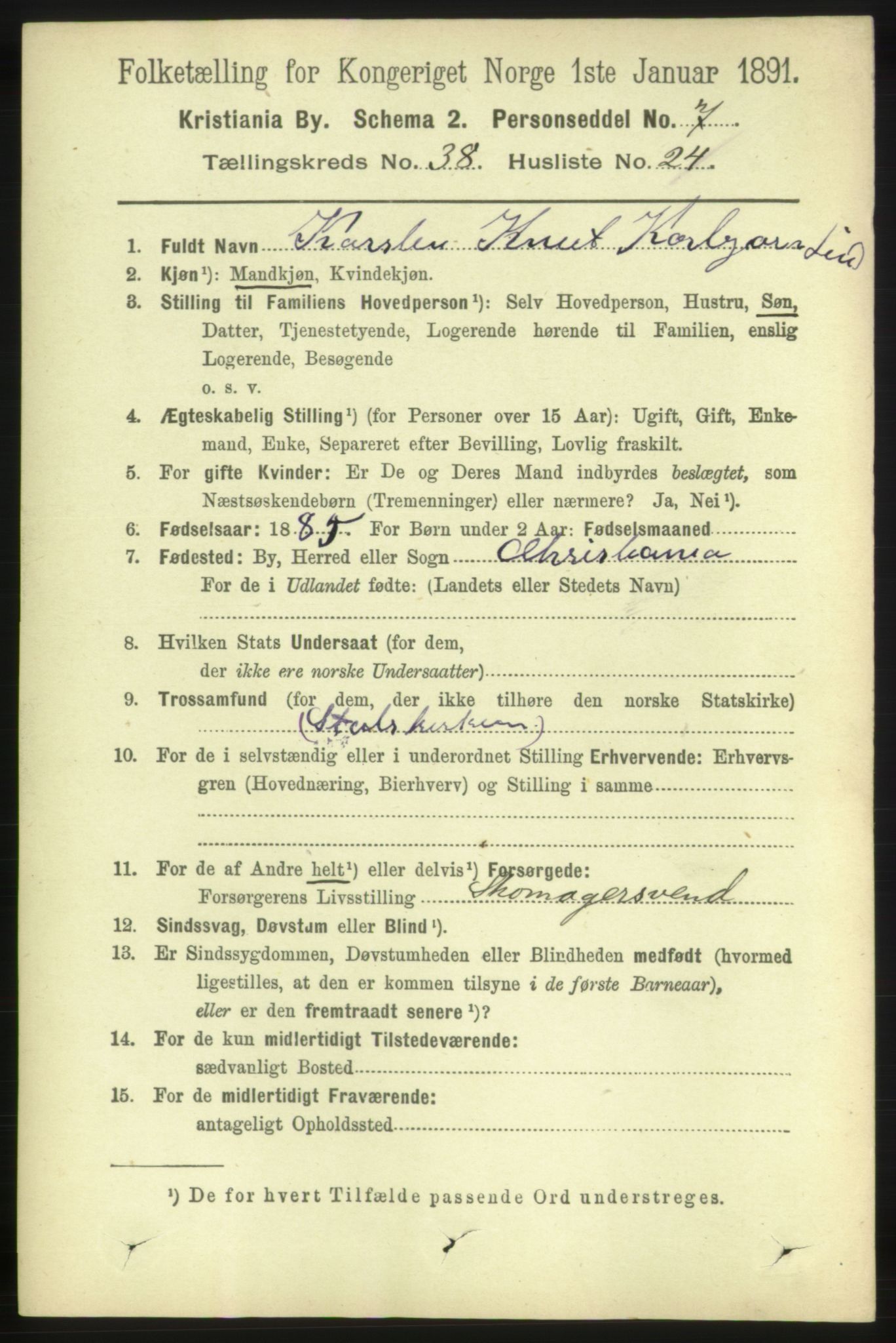 RA, 1891 census for 0301 Kristiania, 1891, p. 21867