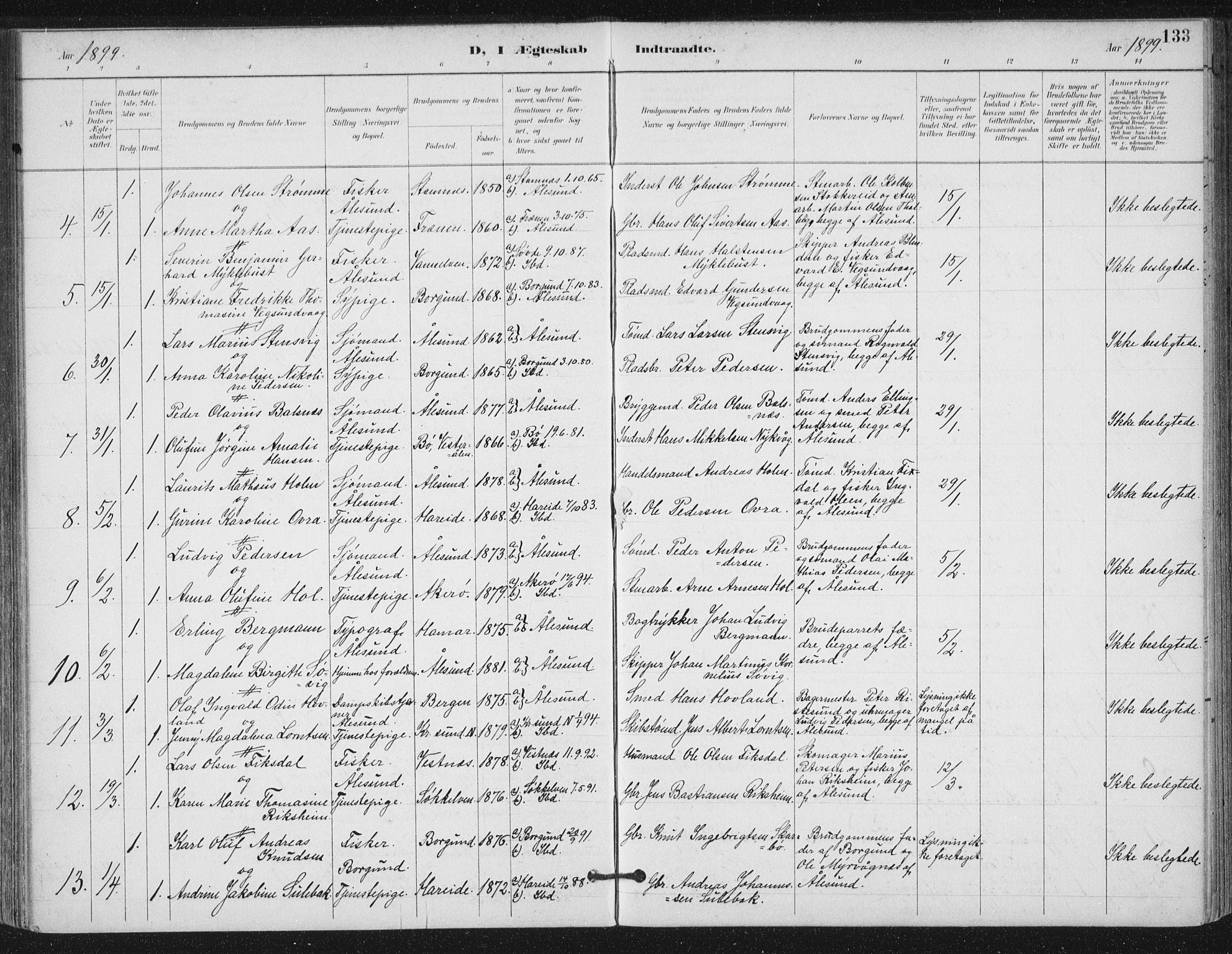 Ministerialprotokoller, klokkerbøker og fødselsregistre - Møre og Romsdal, AV/SAT-A-1454/529/L0457: Parish register (official) no. 529A07, 1894-1903, p. 133