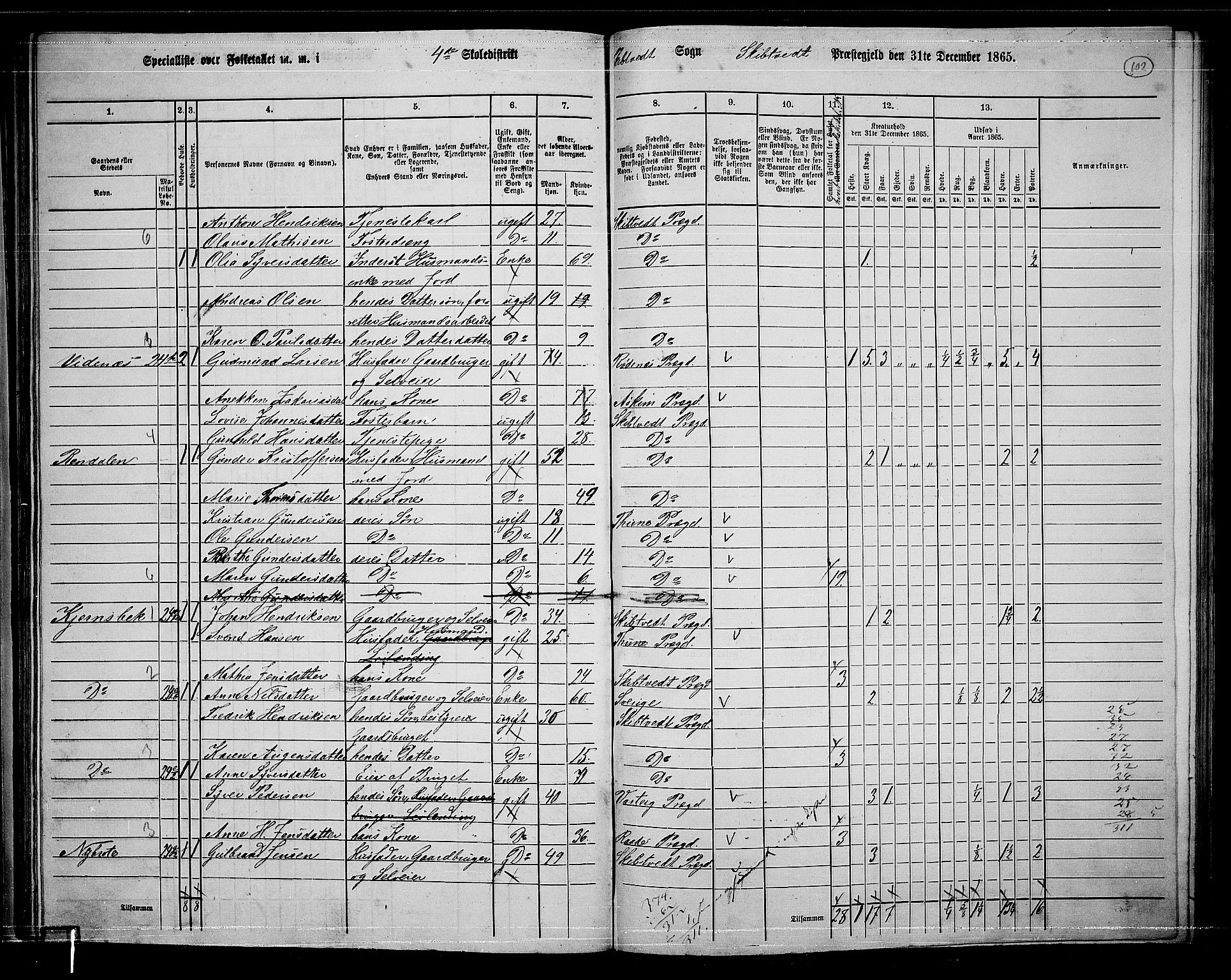 RA, 1865 census for Skiptvet, 1865, p. 92