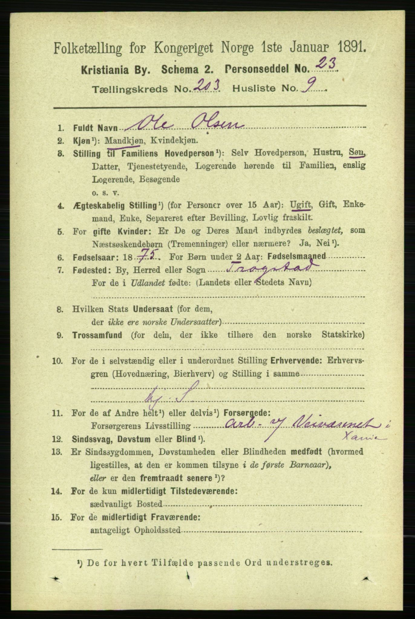 RA, 1891 census for 0301 Kristiania, 1891, p. 122217