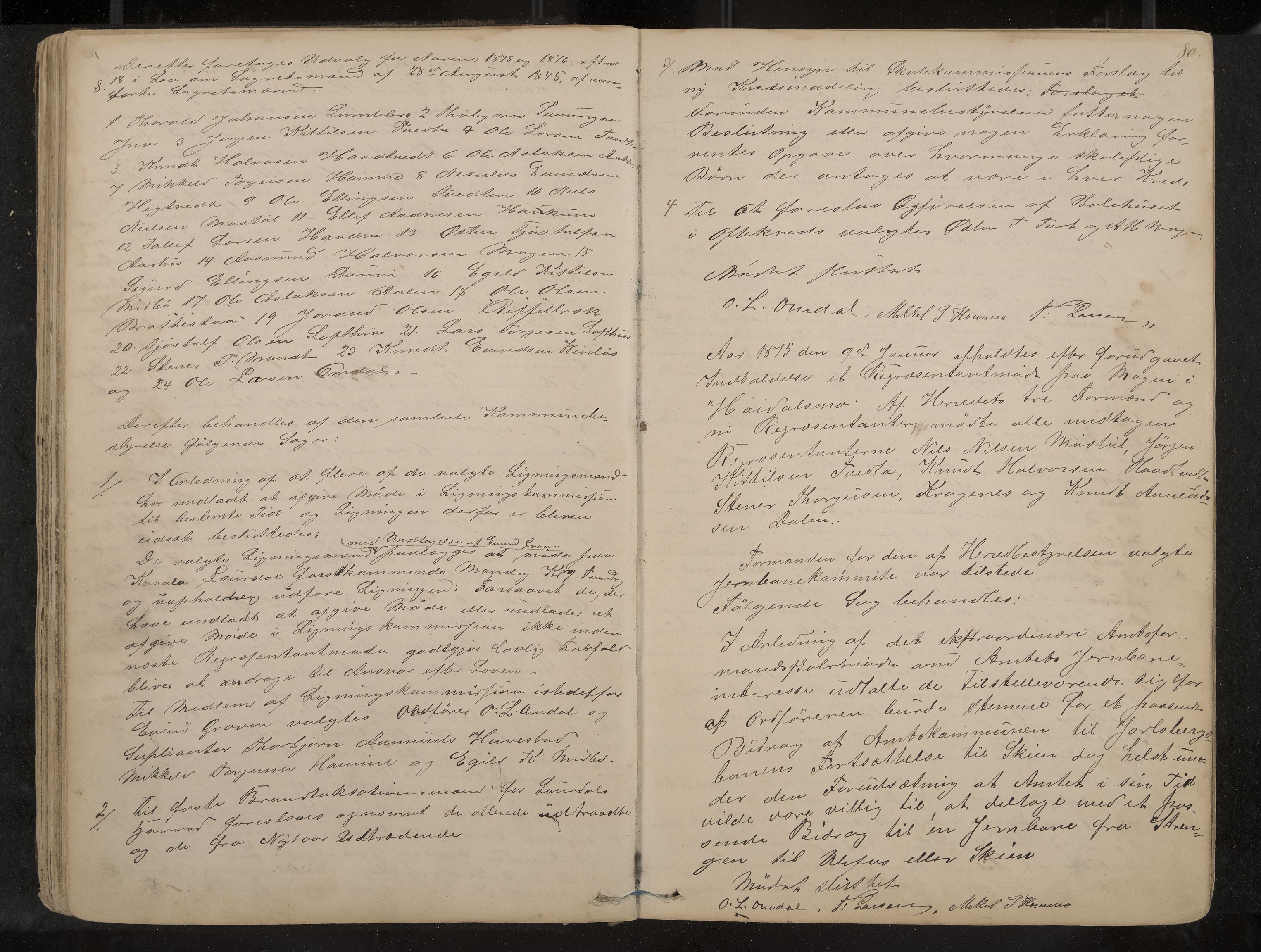 Lårdal formannskap og sentraladministrasjon, IKAK/0833021/A/L0002: Møtebok, 1865-1893, p. 80