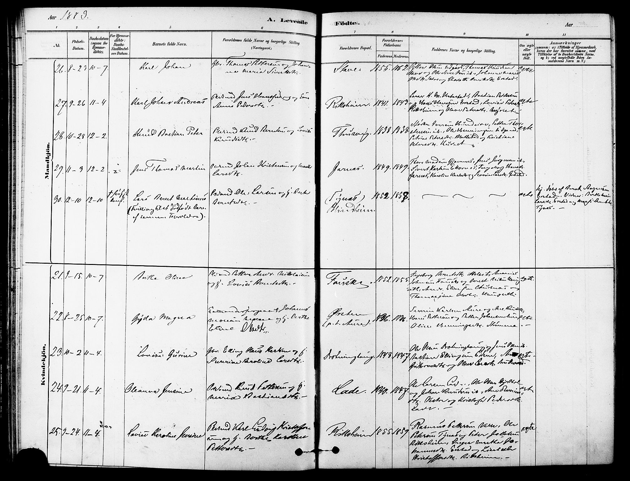 Ministerialprotokoller, klokkerbøker og fødselsregistre - Møre og Romsdal, AV/SAT-A-1454/523/L0334: Parish register (official) no. 523A01, 1878-1891