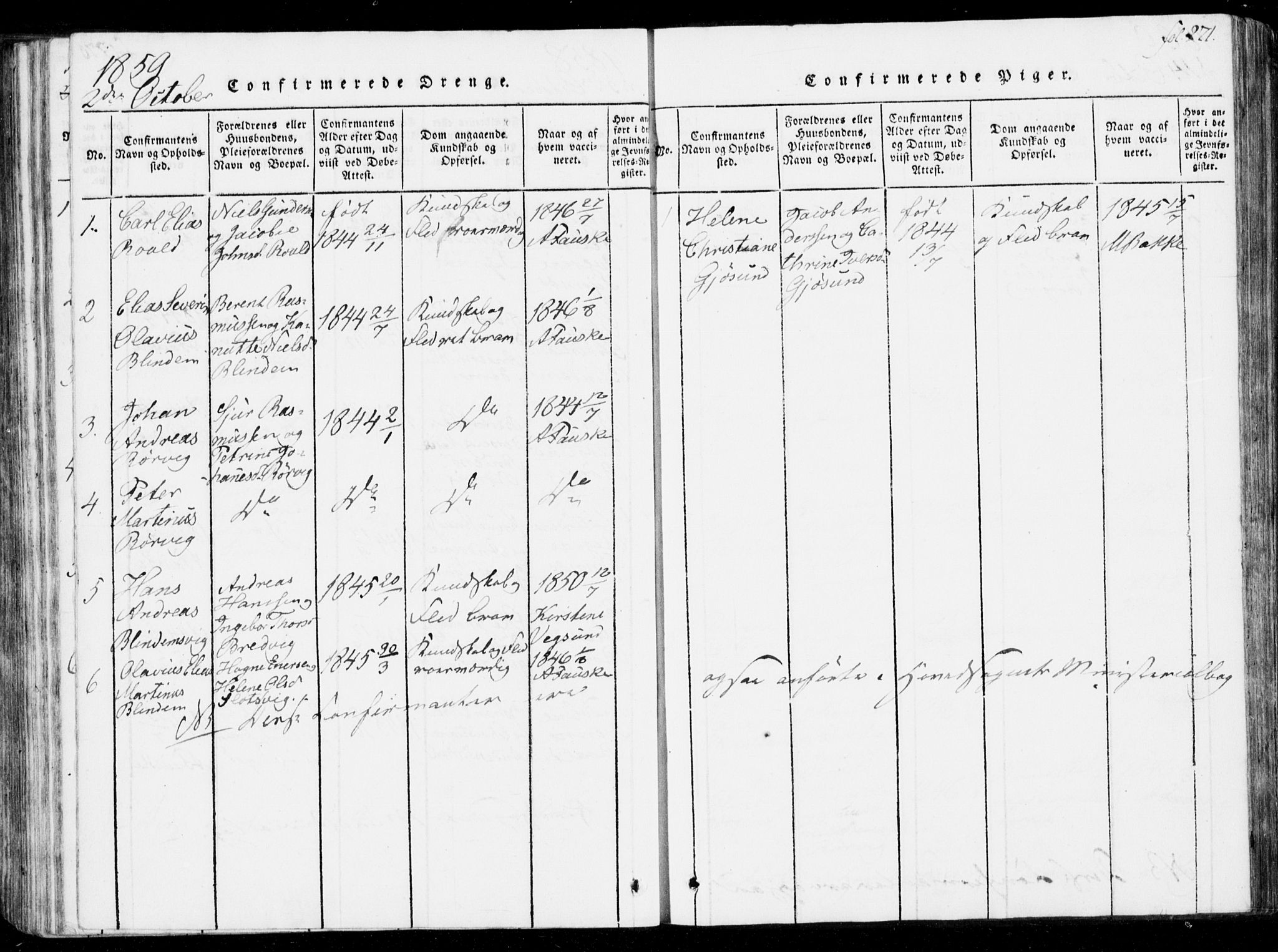 Ministerialprotokoller, klokkerbøker og fødselsregistre - Møre og Romsdal, SAT/A-1454/537/L0517: Parish register (official) no. 537A01, 1818-1862, p. 271