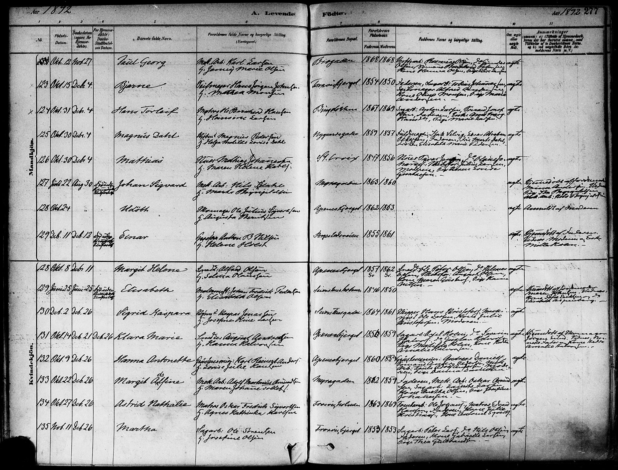 Fredrikstad domkirkes prestekontor Kirkebøker, AV/SAO-A-10906/F/Fa/L0002: Parish register (official) no. 2, 1878-1894, p. 277