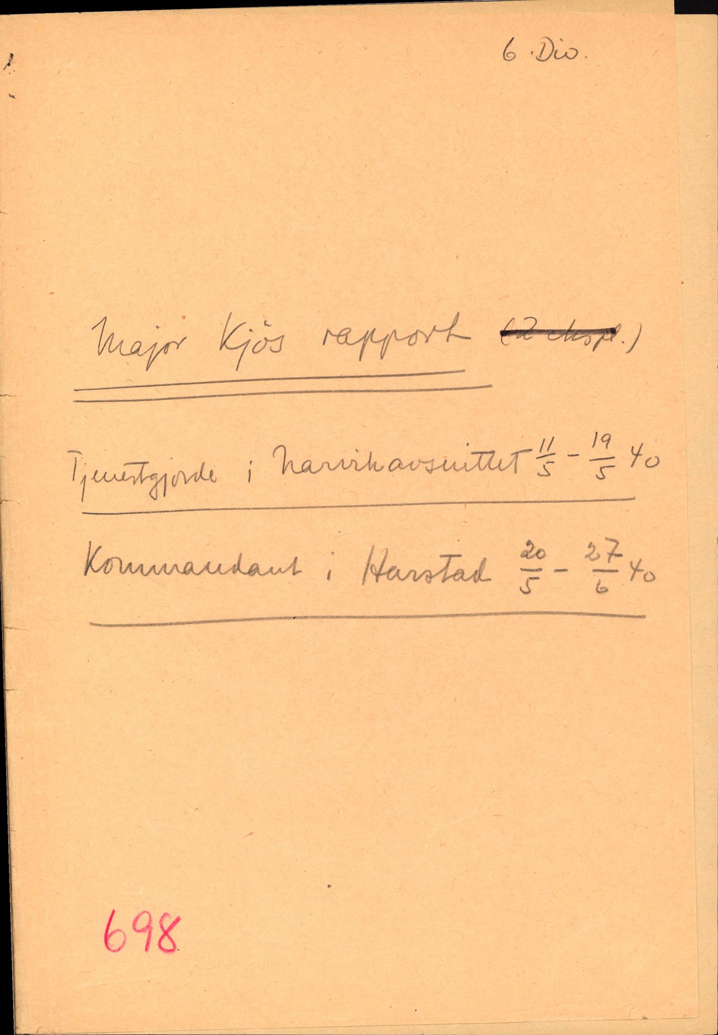 Forsvaret, Forsvarets krigshistoriske avdeling, RA/RAFA-2017/Y/Yb/L0157: II-C-11-675-698  -  6. Divisjon, 1940, p. 765