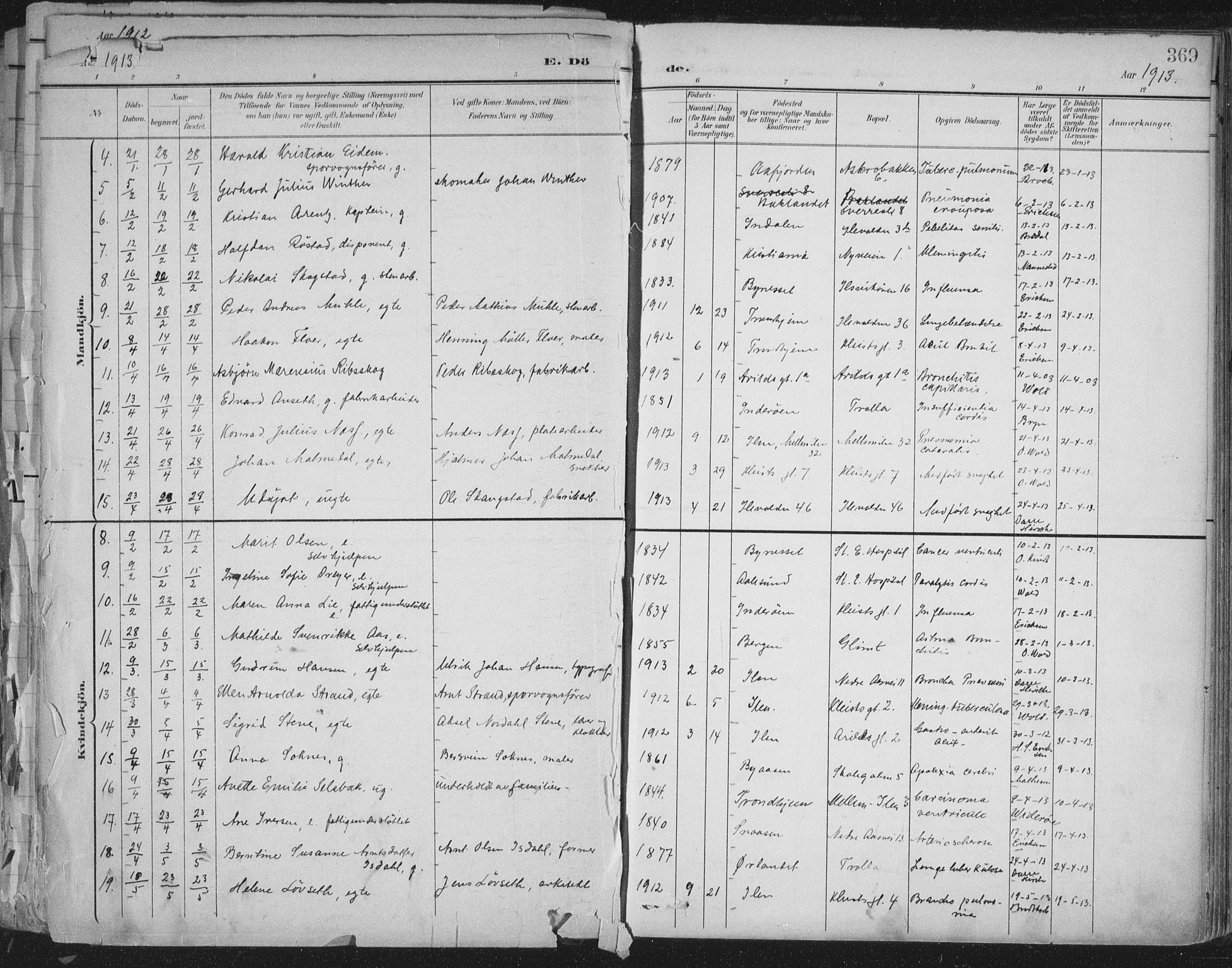 Ministerialprotokoller, klokkerbøker og fødselsregistre - Sør-Trøndelag, SAT/A-1456/603/L0167: Parish register (official) no. 603A06, 1896-1932, p. 369