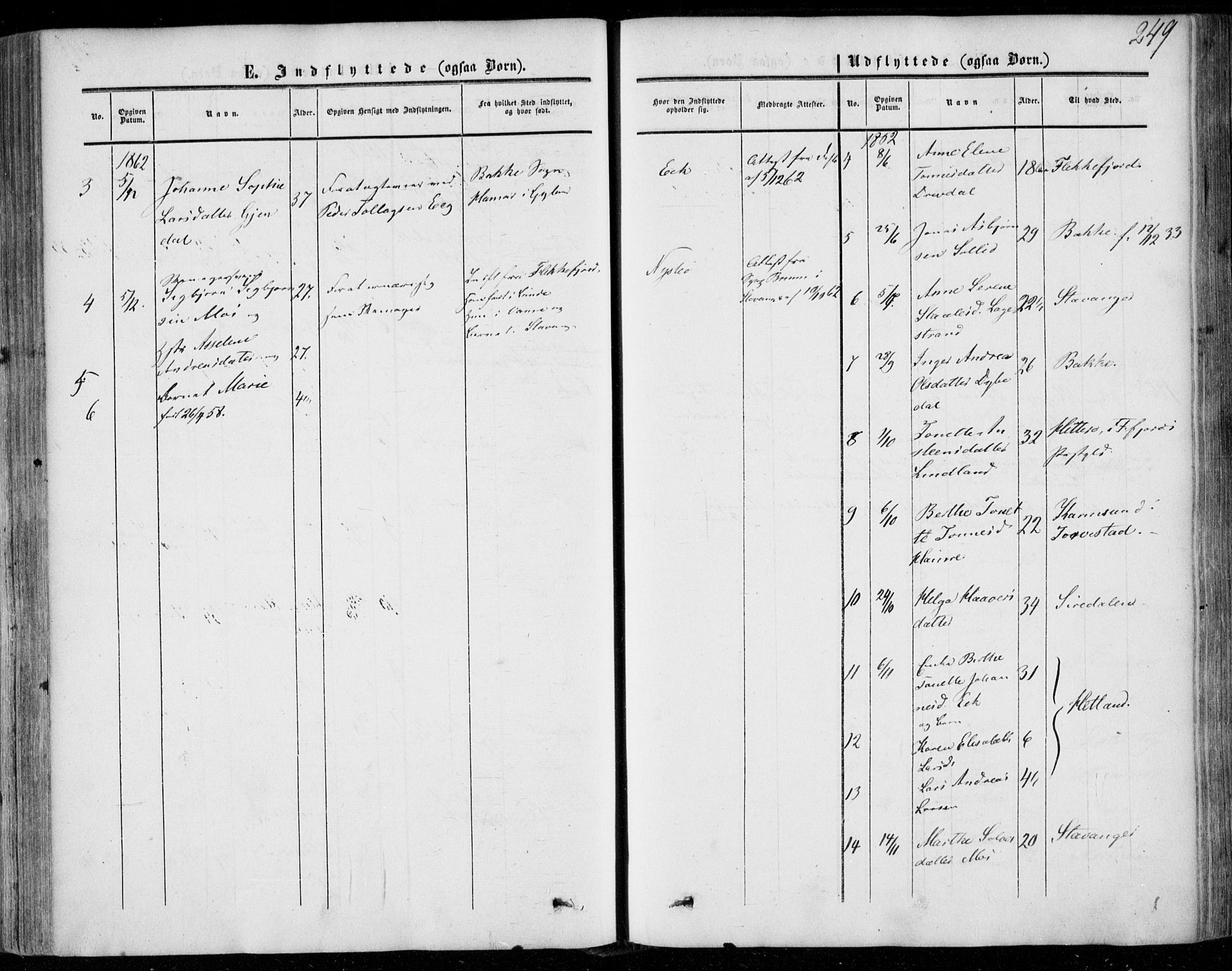 Lund sokneprestkontor, AV/SAST-A-101809/S06/L0009: Parish register (official) no. A 8, 1853-1877, p. 249