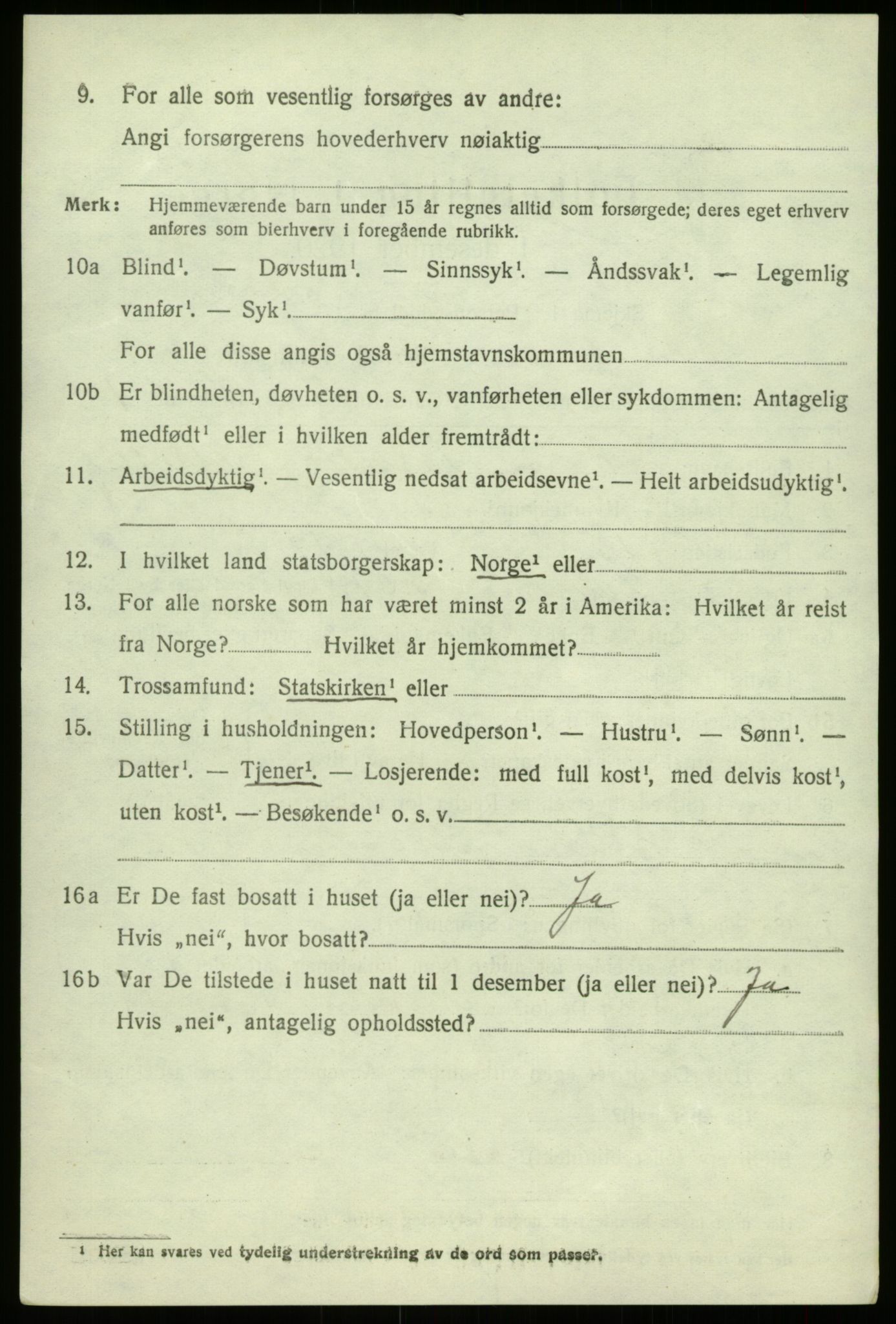 SAB, 1920 census for Balestrand, 1920, p. 4637