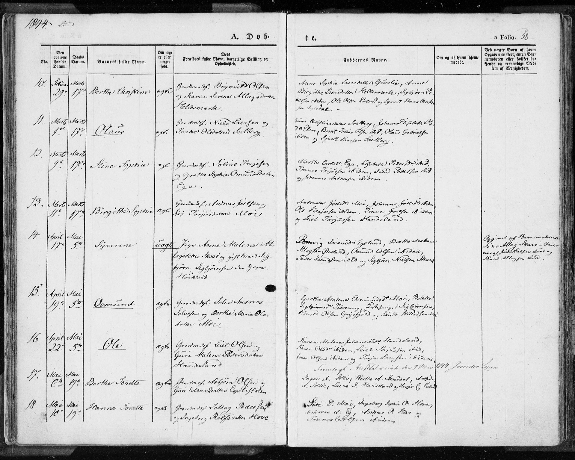 Lund sokneprestkontor, AV/SAST-A-101809/S06/L0007: Parish register (official) no. A 7.1, 1833-1854, p. 58