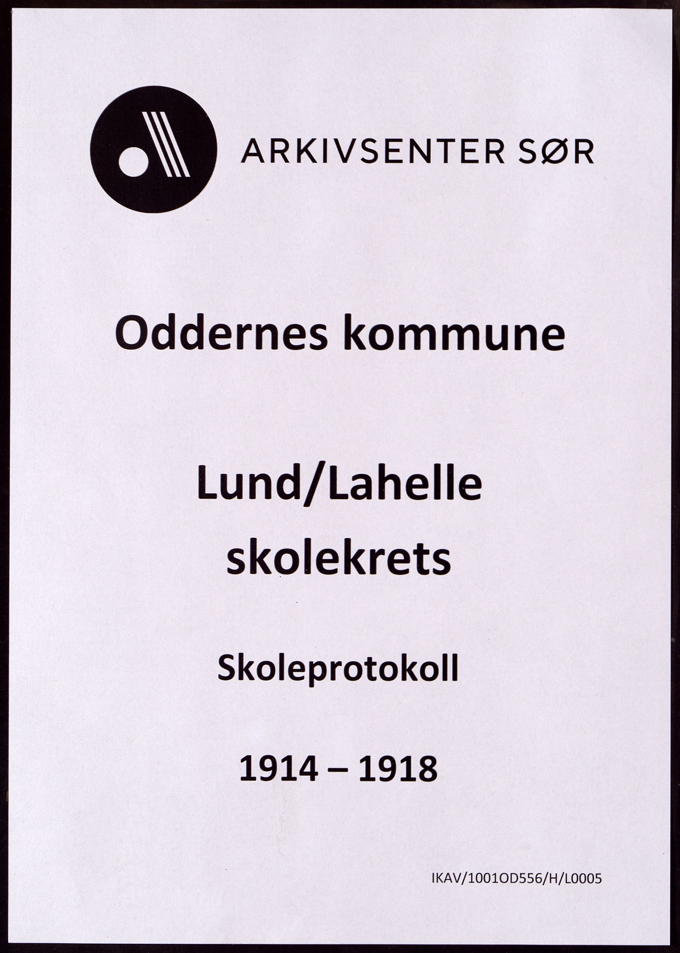 Oddernes kommune - Lund/Lahelle skolekrets, IKAV/1001OD556/H/L0005: Skoleprotokoll, 1914-1918