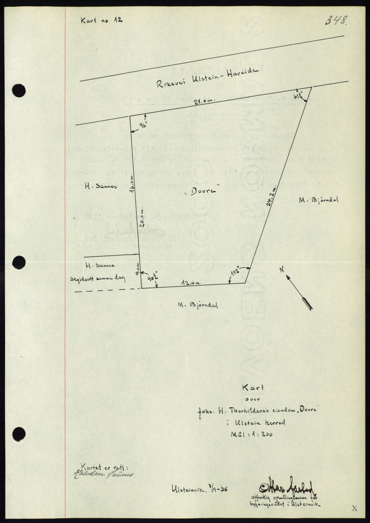 Søre Sunnmøre sorenskriveri, AV/SAT-A-4122/1/2/2C/L0059: Mortgage book no. 53, 1935-1935, Deed date: 09.09.1935