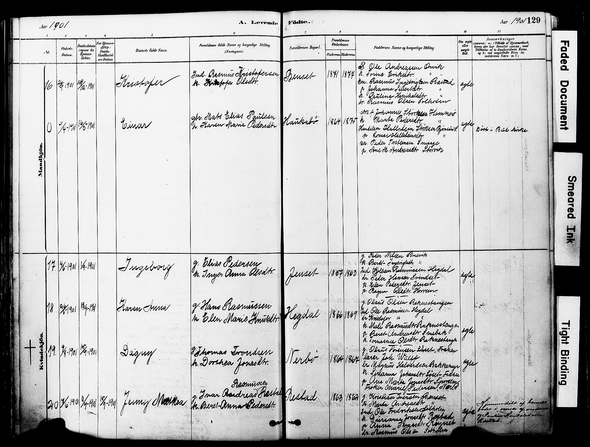 Ministerialprotokoller, klokkerbøker og fødselsregistre - Møre og Romsdal, AV/SAT-A-1454/560/L0721: Parish register (official) no. 560A05, 1878-1917, p. 129