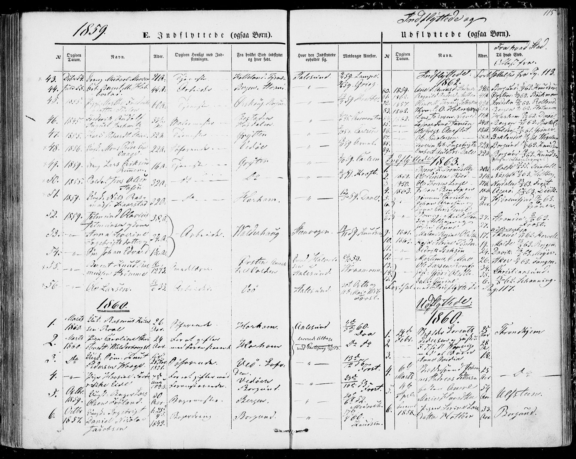 Ministerialprotokoller, klokkerbøker og fødselsregistre - Møre og Romsdal, AV/SAT-A-1454/529/L0451: Parish register (official) no. 529A01, 1855-1863, p. 115